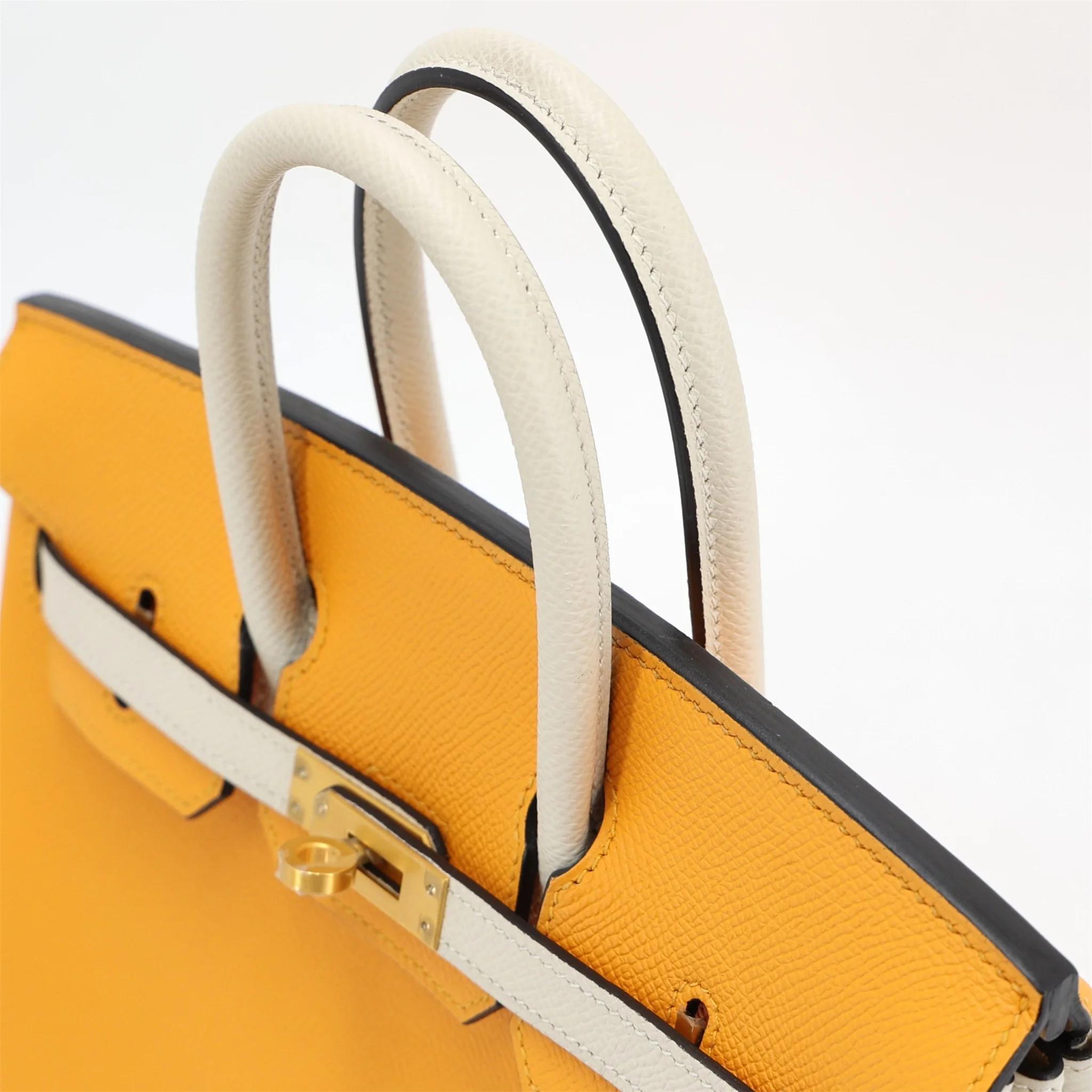 ランク SA HERMÈS エルメス スペシャルオーダー バーキン25 ジョーヌドール (9V) クレ (10) エプソン マットゴールド金具 C刻印 (2018) - 3