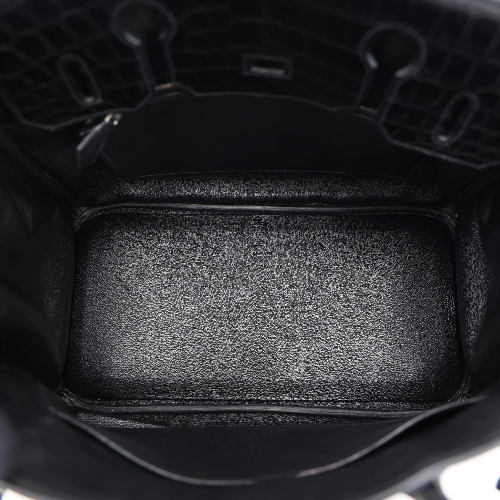 A美品 HERMÈS 爱马仕 限量收藏款 Birkin 30 So Black 89 黑色 Noir (Black) •• 尼罗鳄 雾面 黑扣 □N刻 2010年 - 13