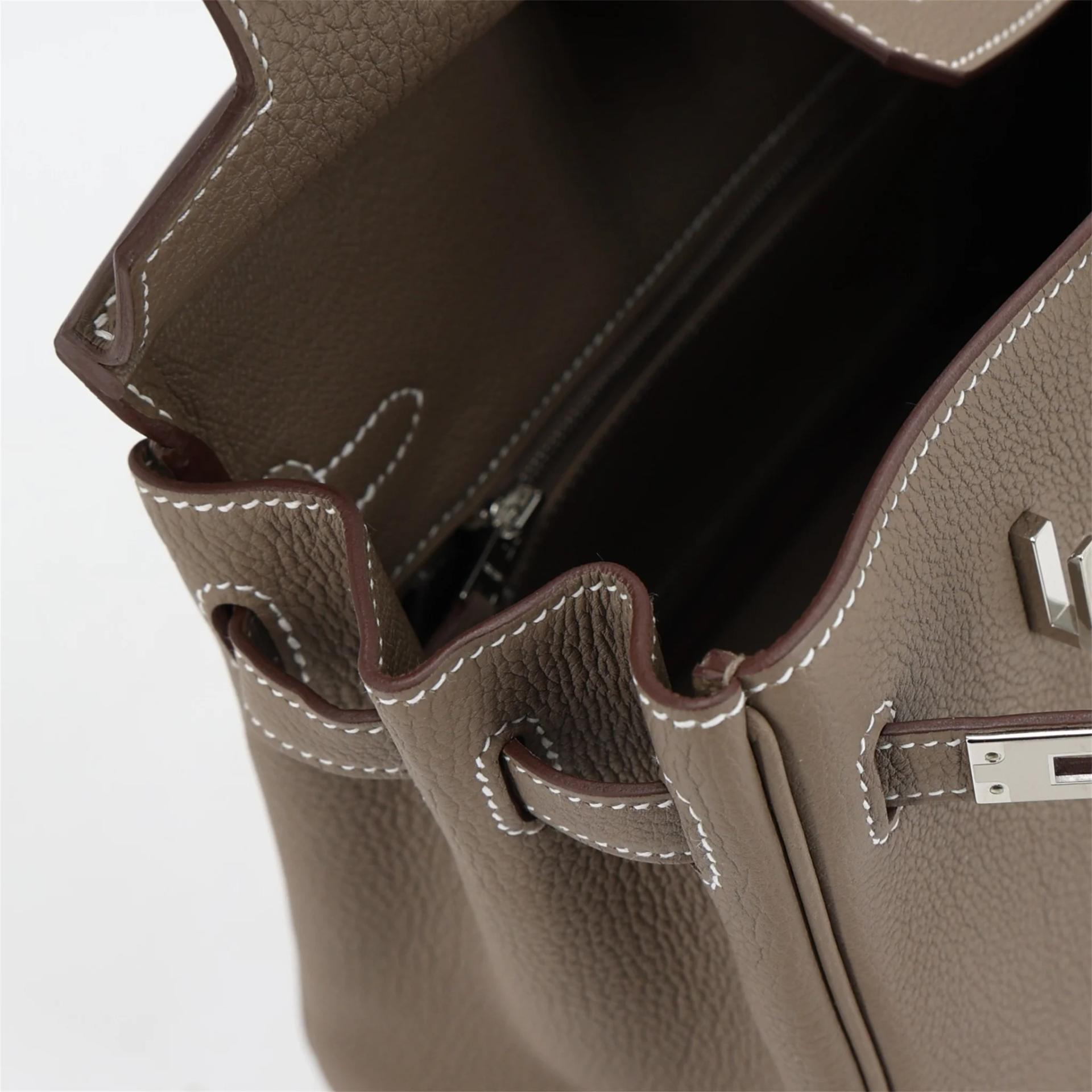 Brand New ( Rank N ) HERMÈS Birkin 25 Etoupe (18) Togo Palladium hardware G (2026) - 11