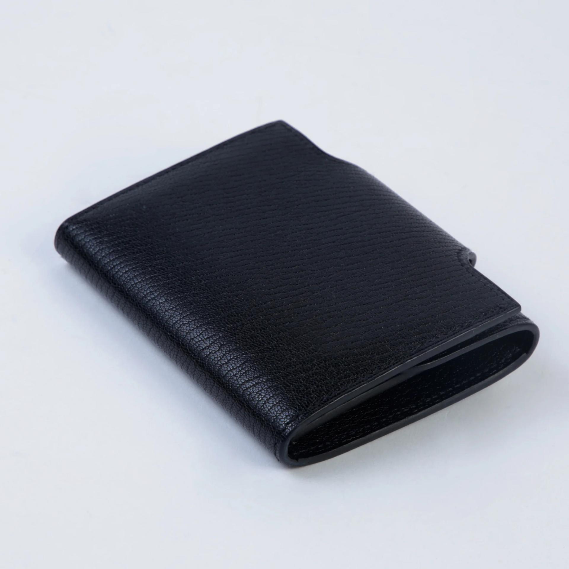 Excellent ( Rank SA ) HERMÈS Iliad Card Case Compact Noir (89) Chevre Palladium hardware W (2024) - 5