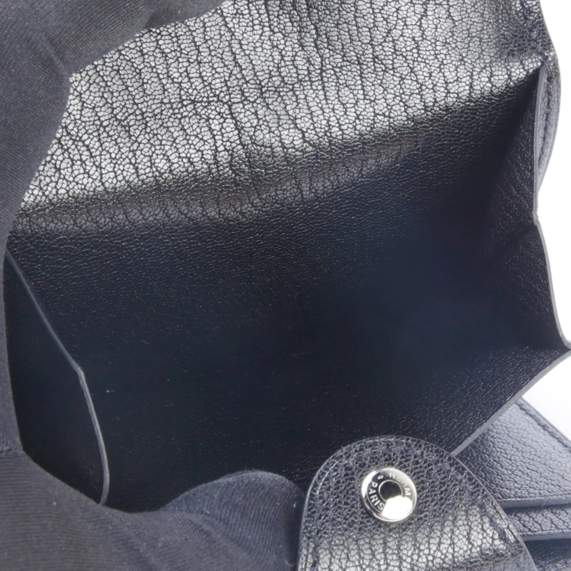 Excellent ( Rank SA ) HERMÈS Iliad Card Case Compact Noir (89) Chevre Palladium hardware W (2024) - 8