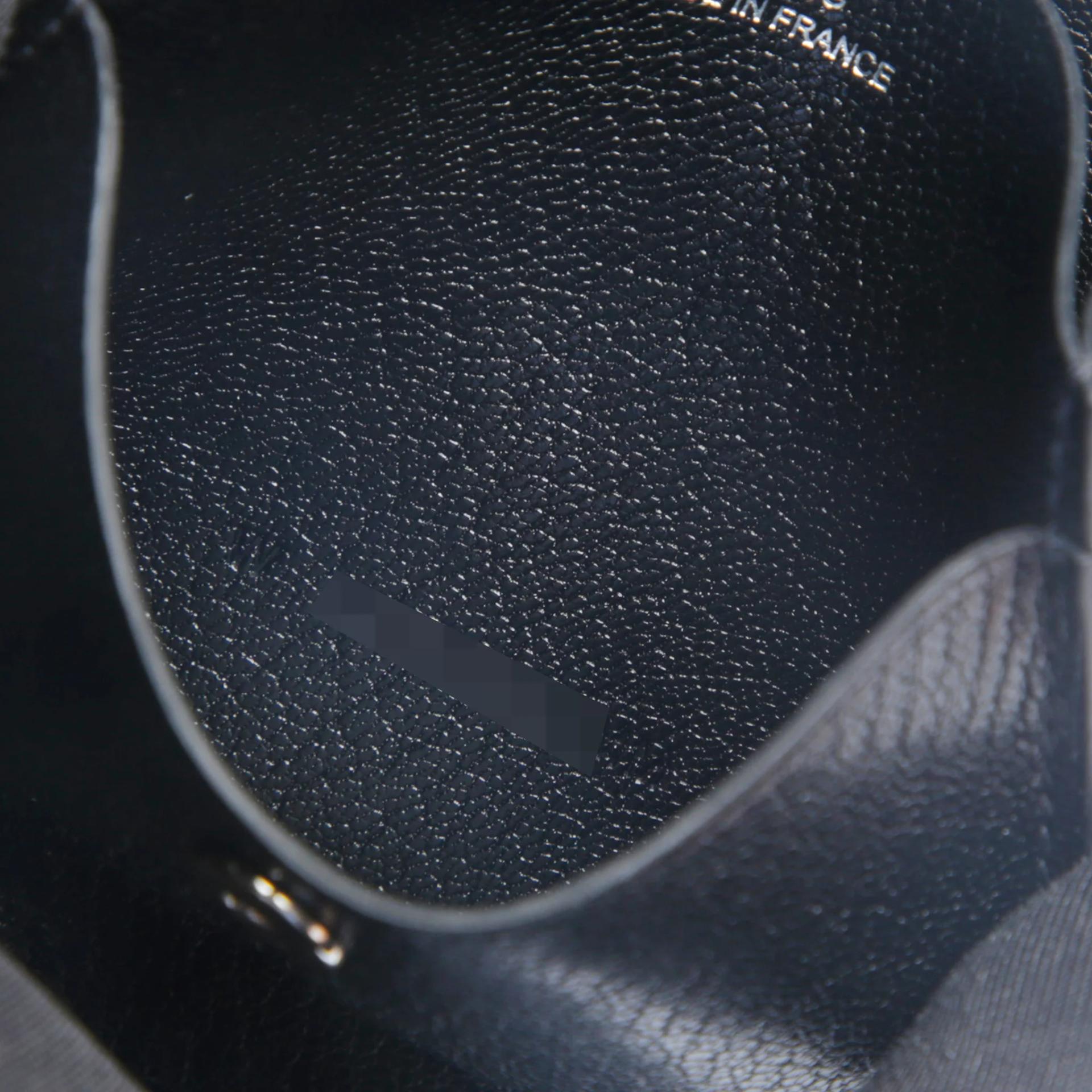 Excellent ( Rank SA ) HERMÈS Iliad Card Case Compact Noir (89) Chevre Palladium hardware W (2024) - 9