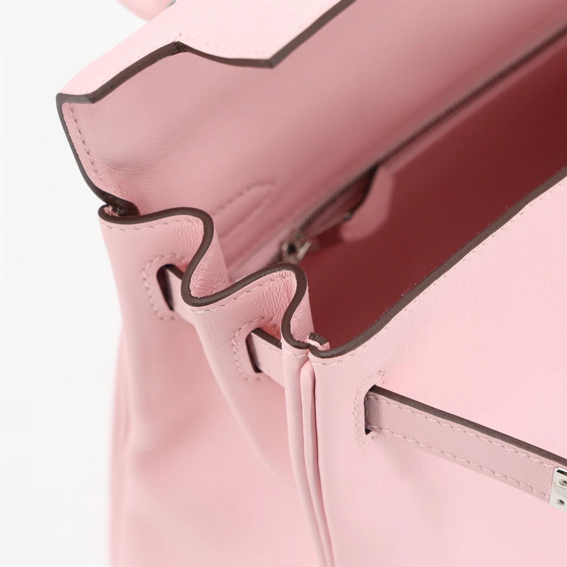 Brand New ( Rank N ) HERMÈS Kelly 25 Rose Sakura (3Q) Swift Palladium hardware K (2025) - 12