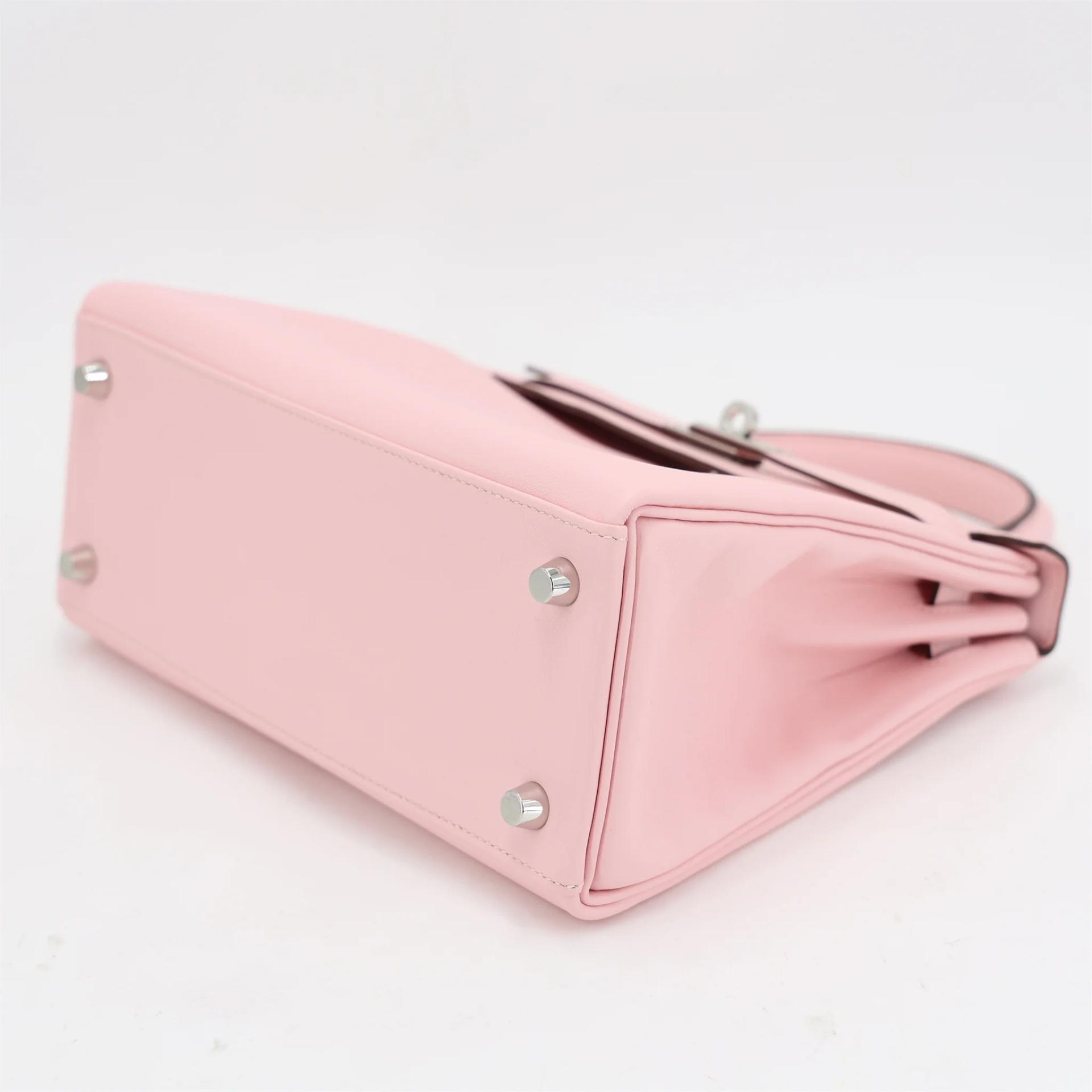 Brand New ( Rank N ) HERMÈS Kelly 25 Rose Sakura (3Q) Swift Palladium hardware K (2025) - 5