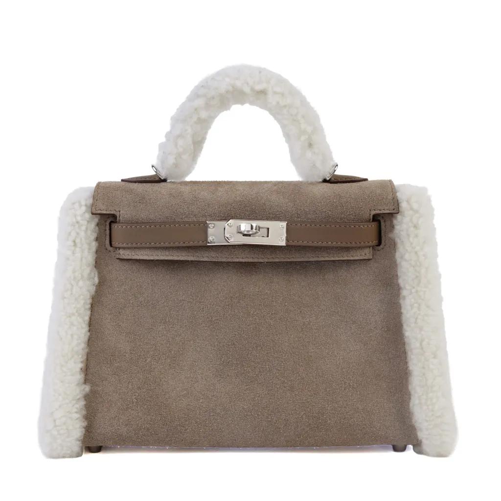 Mini Kelly II Teddy Gris caillou Etoupe (18) Ecru