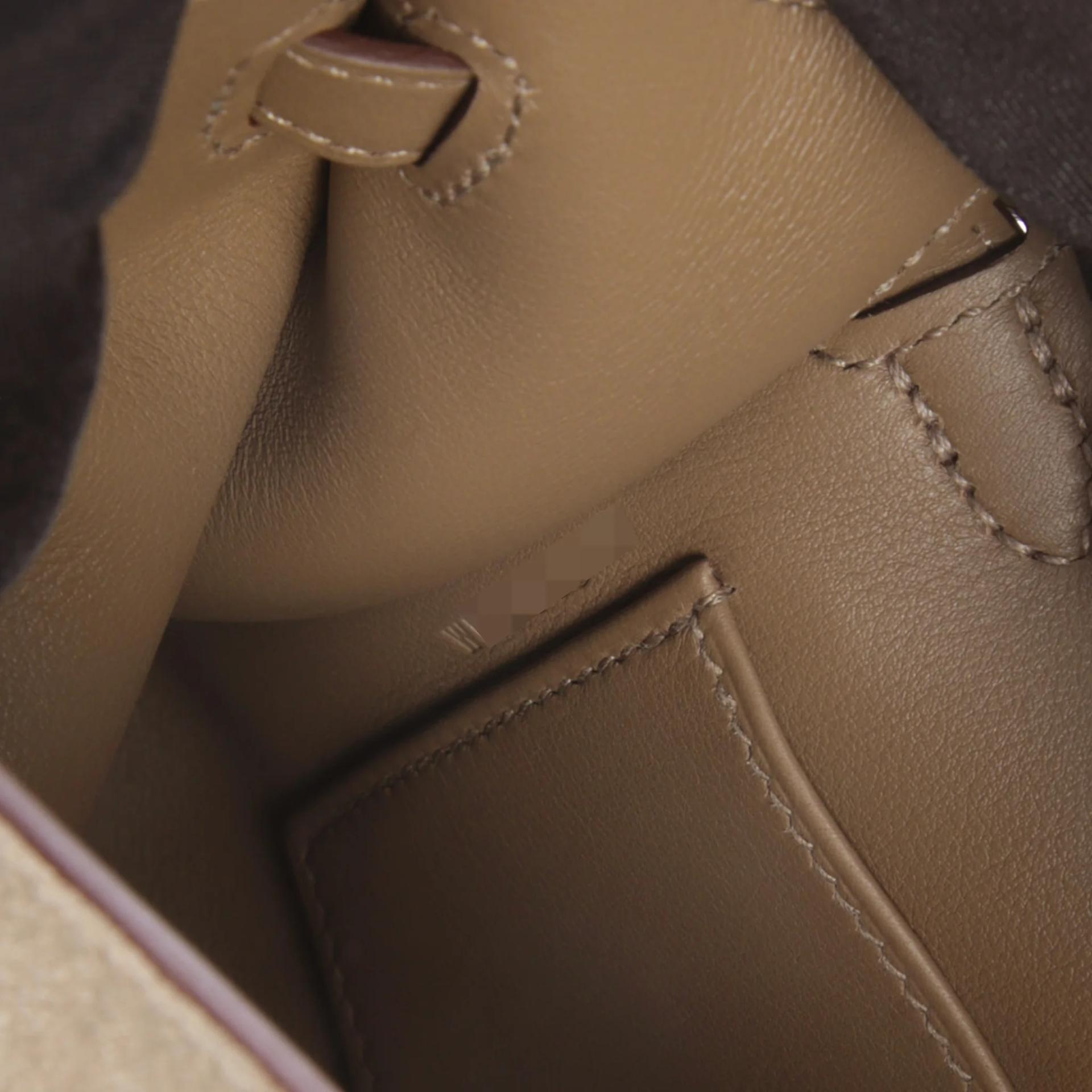Unused ( Rank NS ) HERMÈS Mini Kelly II Teddy Gris caillou Etoupe (18) Ecru Grizzly Swift Mouton Palladium hardware W (2024) - 12