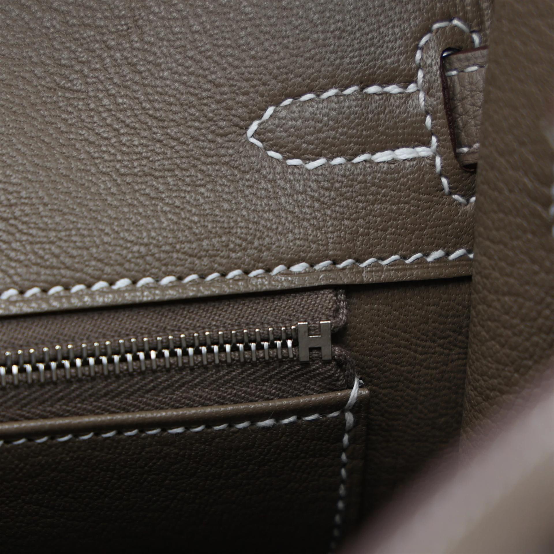 Brand New ( Rank N ) HERMÈS Birkin 25 Etoupe (18) Togo Palladium hardware G (2026) - 14