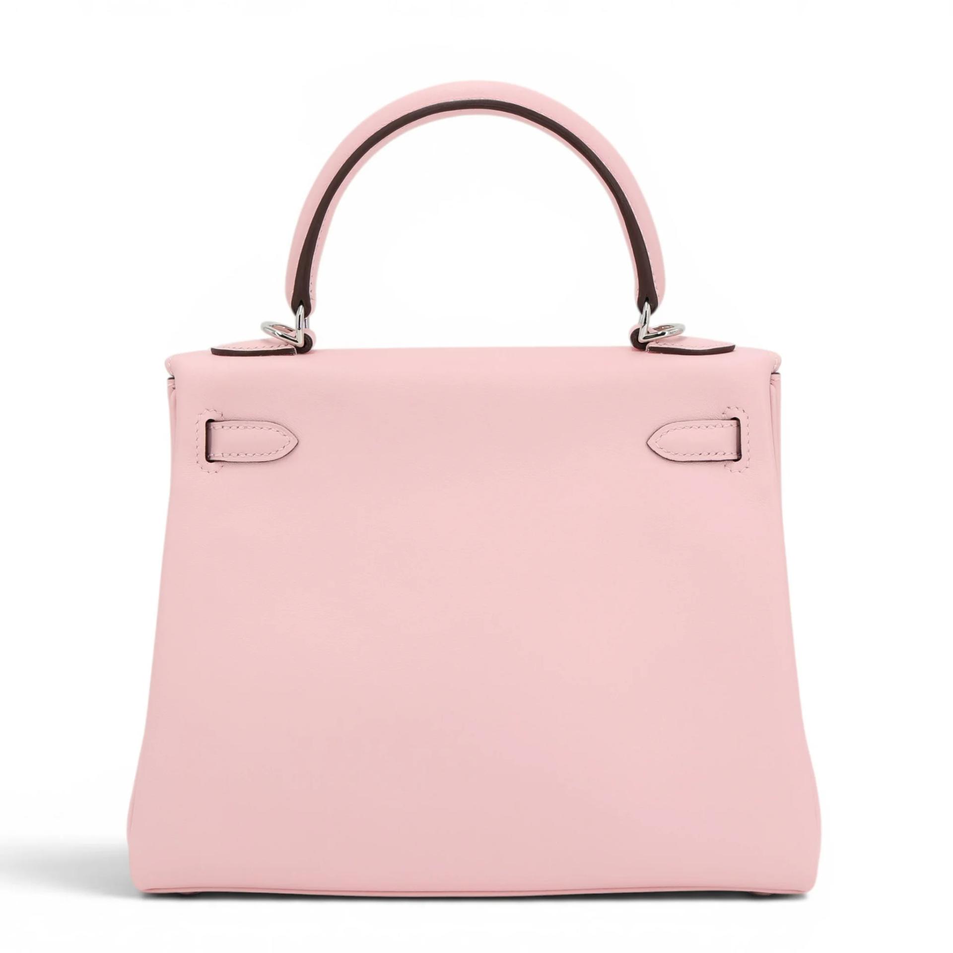 Brand New ( Rank N ) HERMÈS Kelly 25 Rose Sakura (3Q) Swift Palladium hardware K (2025) - 2