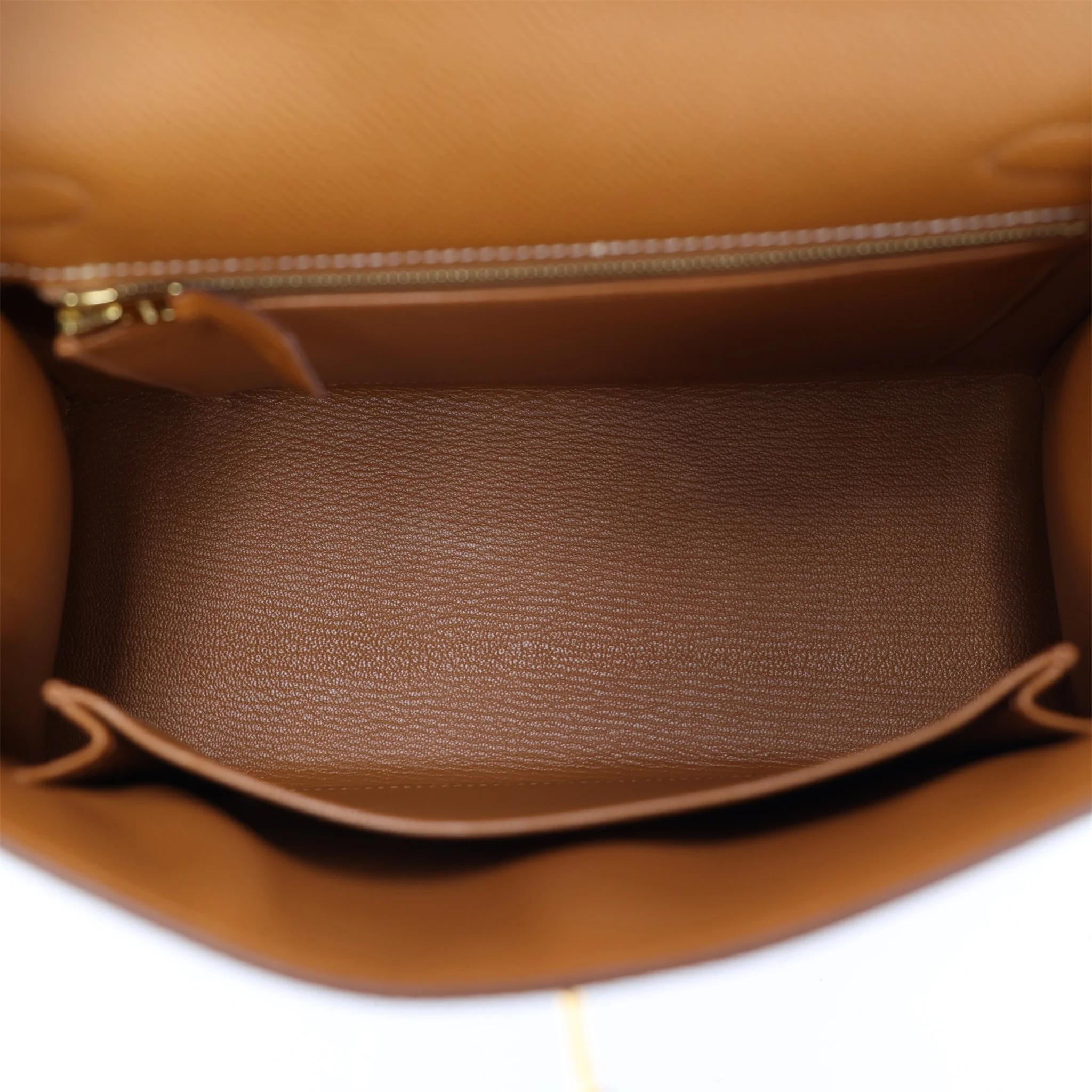 Unused ( Rank NS ) HERMÈS Special Order Kelly 25 Sellier Gold (37) Craie (10) Epsom Brushed Gold hardware W (2024) - 11