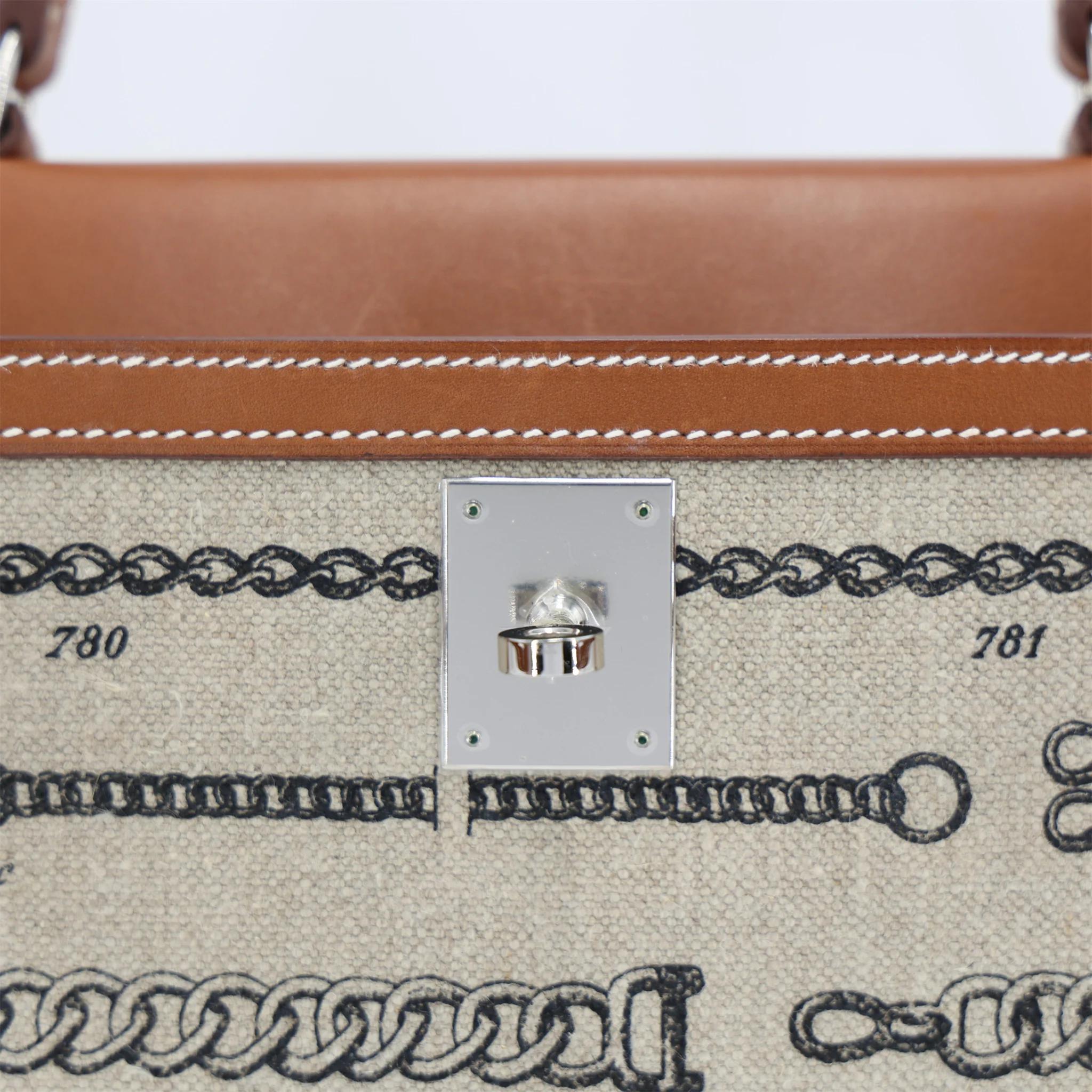 ランク A HERMÈS エルメス 限定品 ケリー28 デシュネ フォーブ (34) バレニア トワルキャンプ シルバー金具 C刻印 (2018) - 10