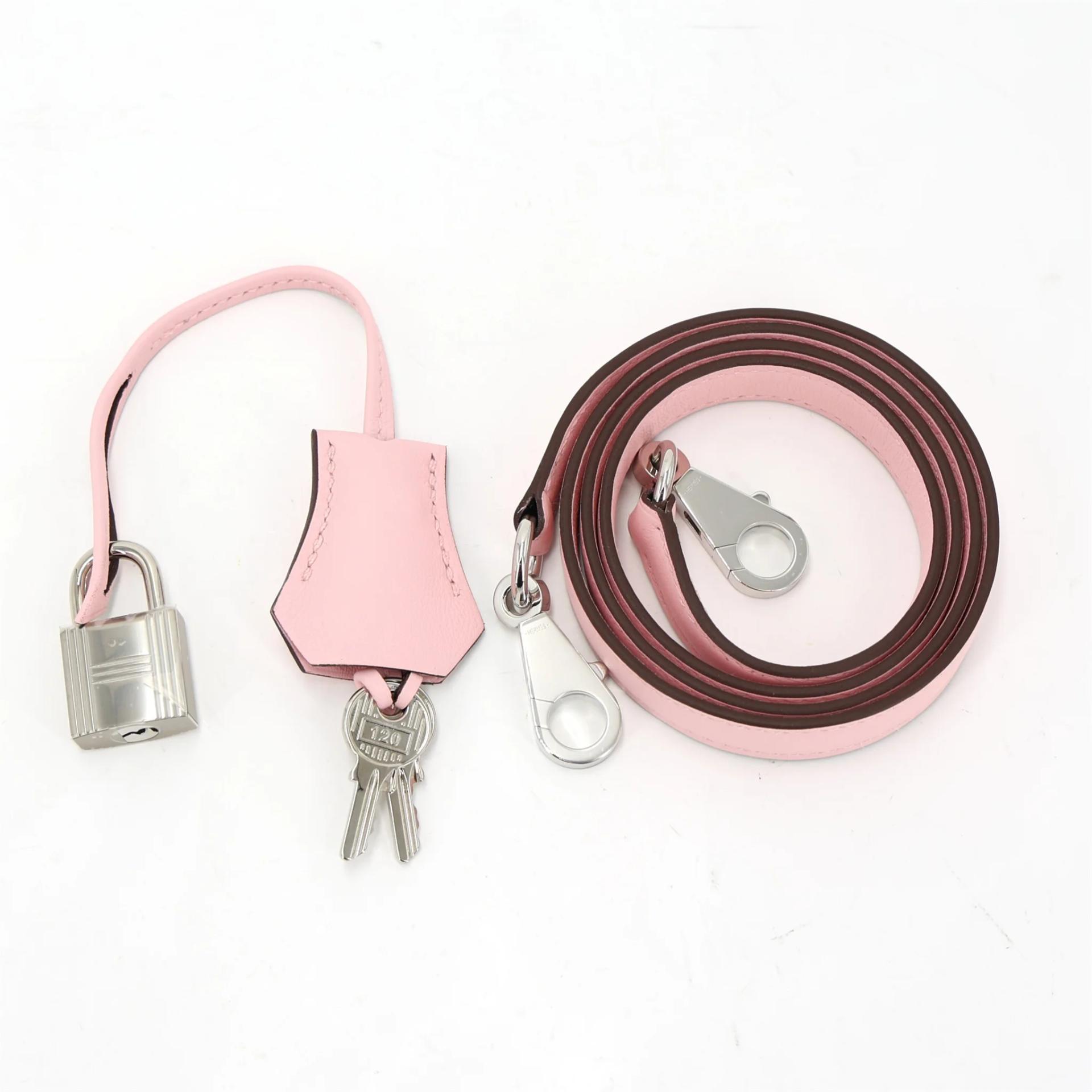Brand New ( Rank N ) HERMÈS Kelly 25 Rose Sakura (3Q) Swift Palladium hardware K (2025) - 16