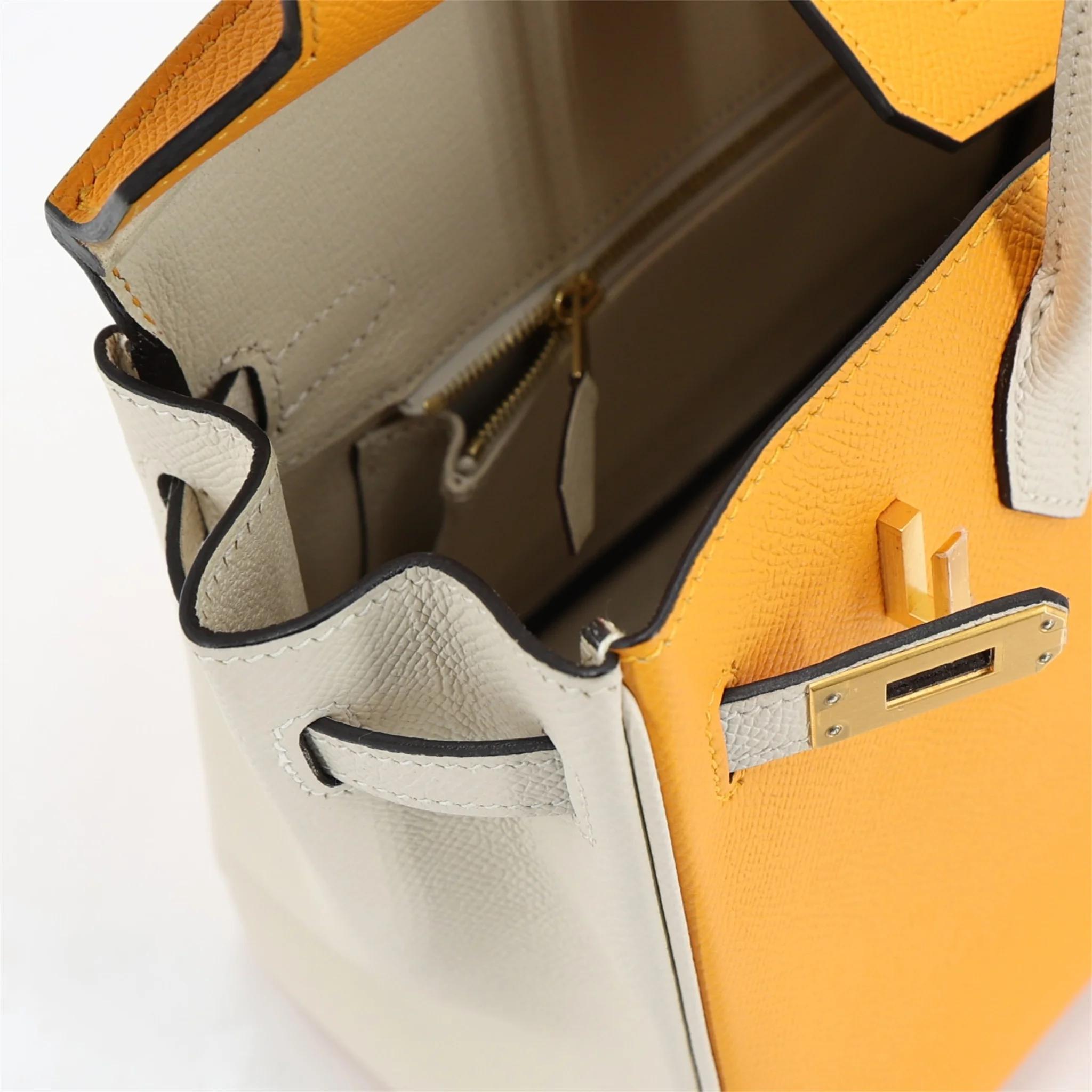 ランク SA HERMÈS エルメス スペシャルオーダー バーキン25 ジョーヌドール (9V) クレ (10) エプソン マットゴールド金具 C刻印 (2018) - 12