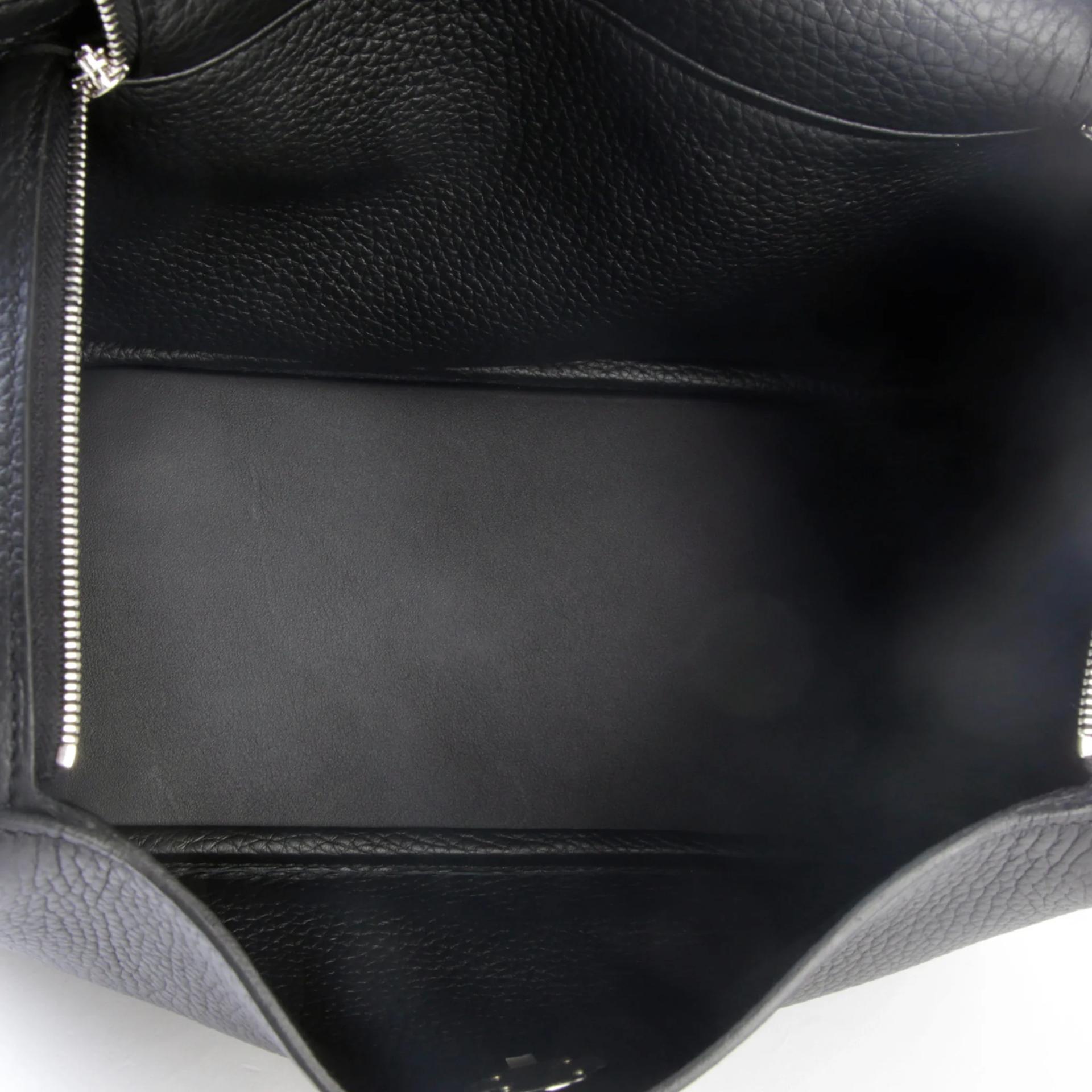 Unused ( Rank NS ) HERMÈS Lindy 26 Noir (89) Clemence Palladium hardware W (2024) - 10