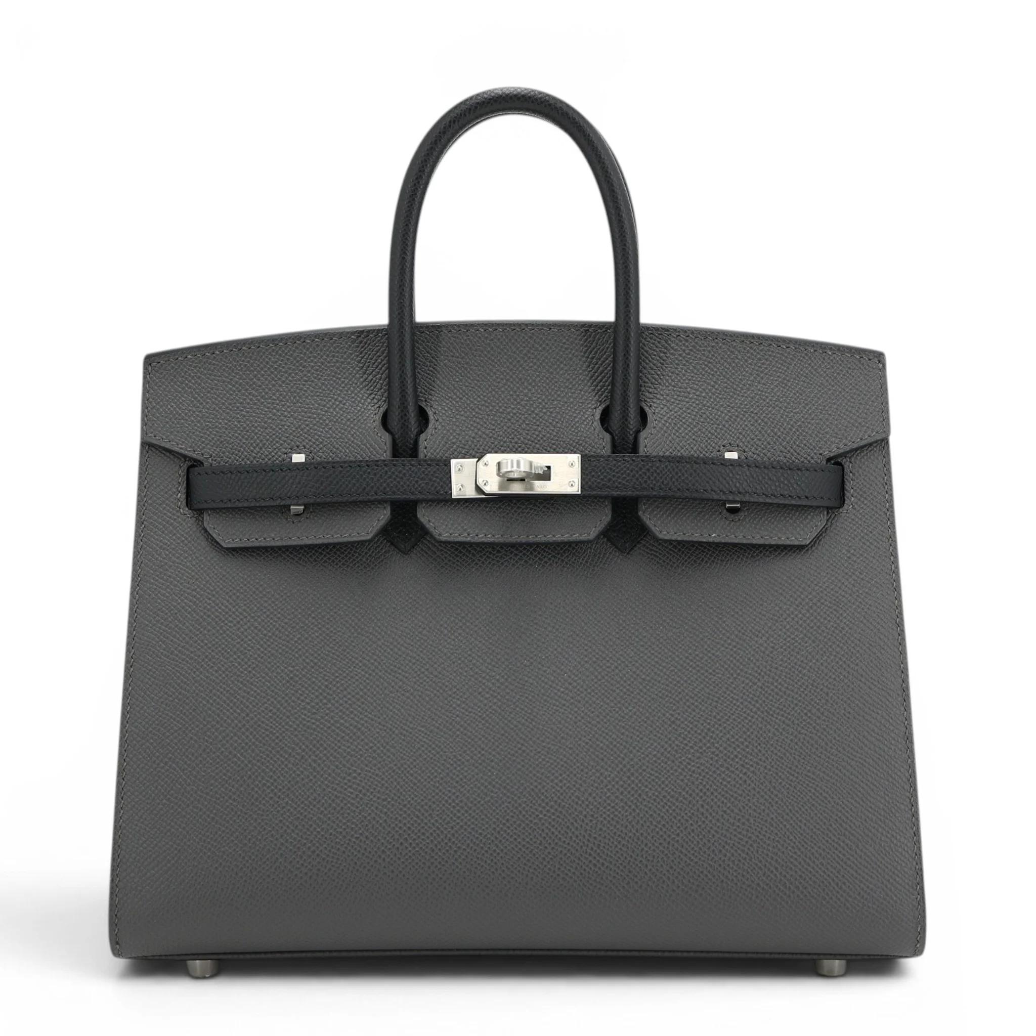 Birkin 25 sellier  Black Graphite (88)