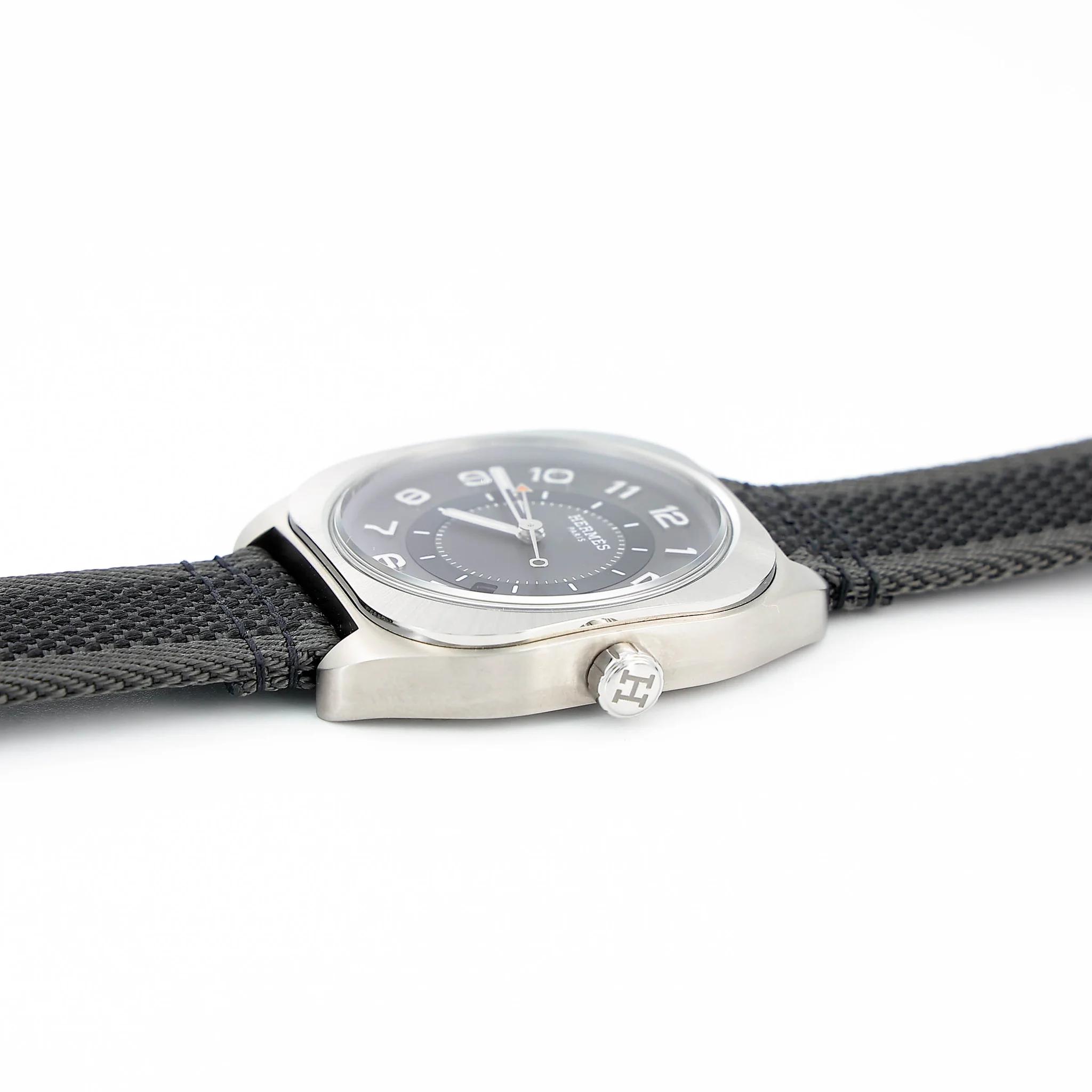 Brand New ( Rank N ) HERMÈS Watch Heure H Black Nylon Titanium - 6