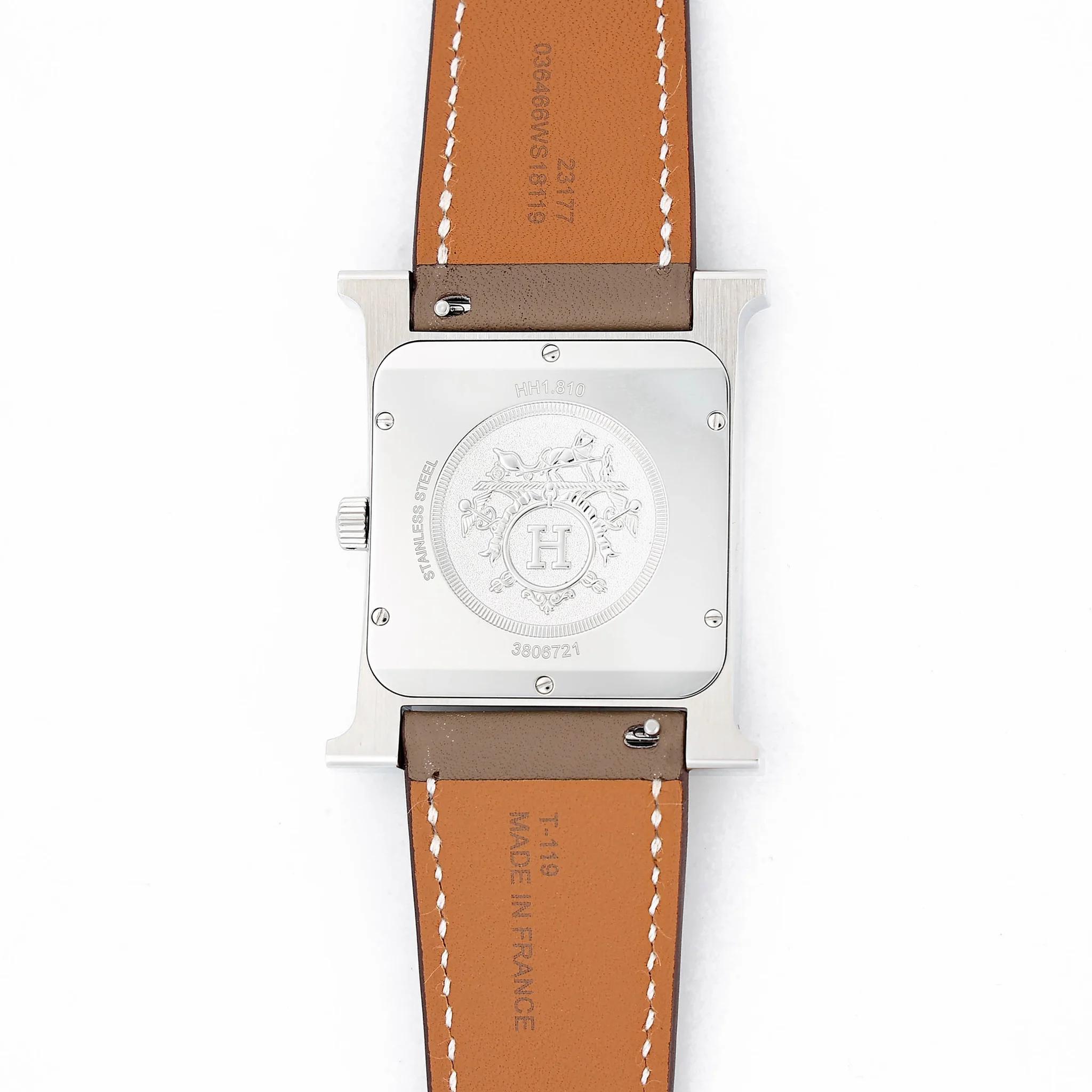 Brand New ( Rank N ) HERMÈS Watch Heure H Etoupe (18) Swift Stainless steel - 5