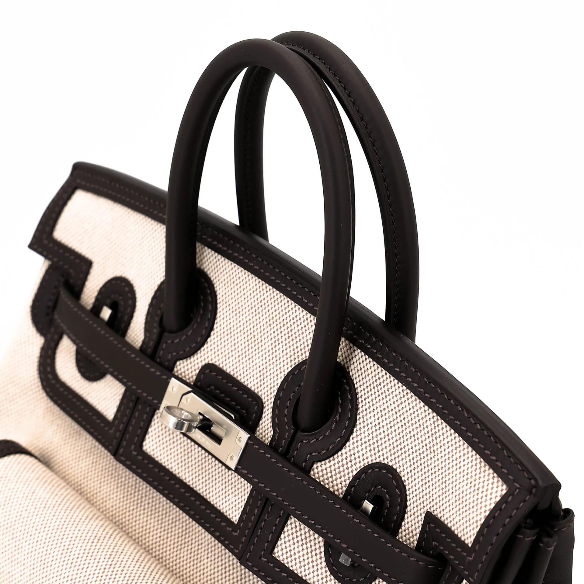ランク N 新品 HERMÈS エルメス 限定品 バーキン 25 カーゴ ベブラン（T3） スイフト トワルアッシュ シルバー金具 G刻印 (2026) - 3