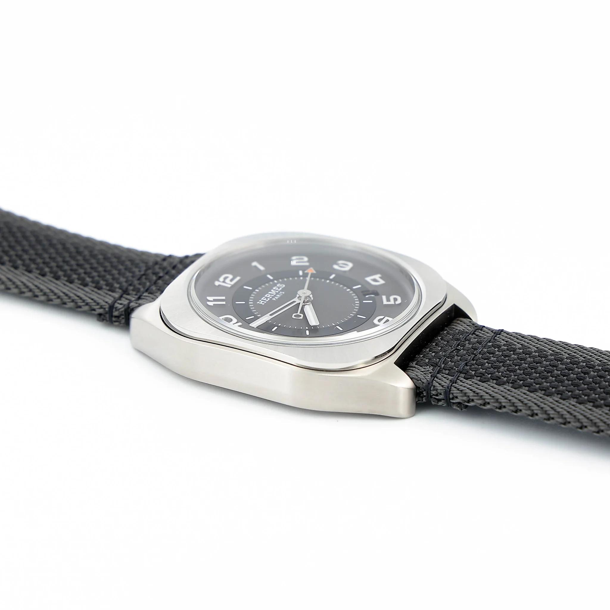 Brand New ( Rank N ) HERMÈS Watch Heure H Black Nylon Titanium - 7