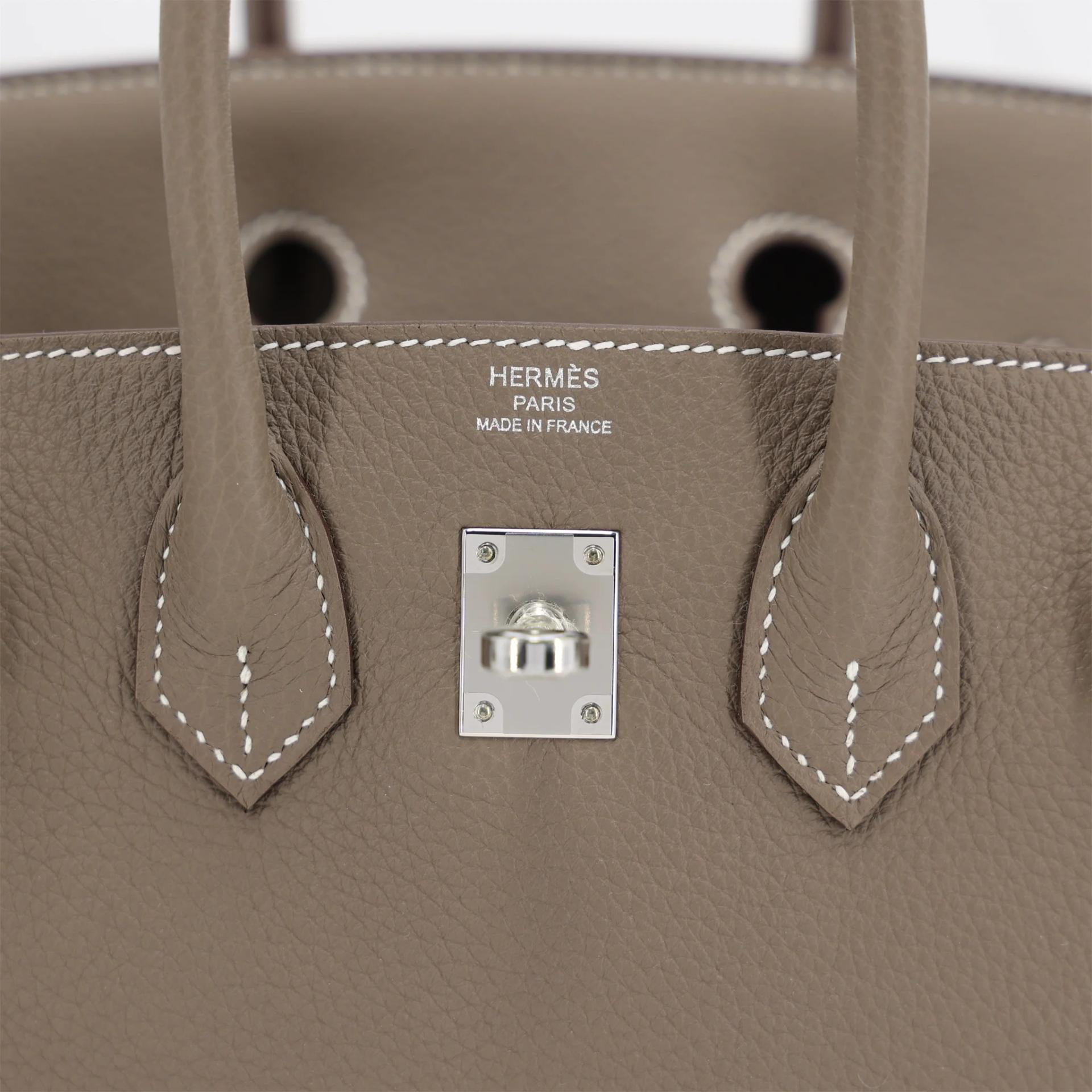 Brand New ( Rank N ) HERMÈS Birkin 25 Etoupe (18) Togo Palladium hardware K (2025) - 10