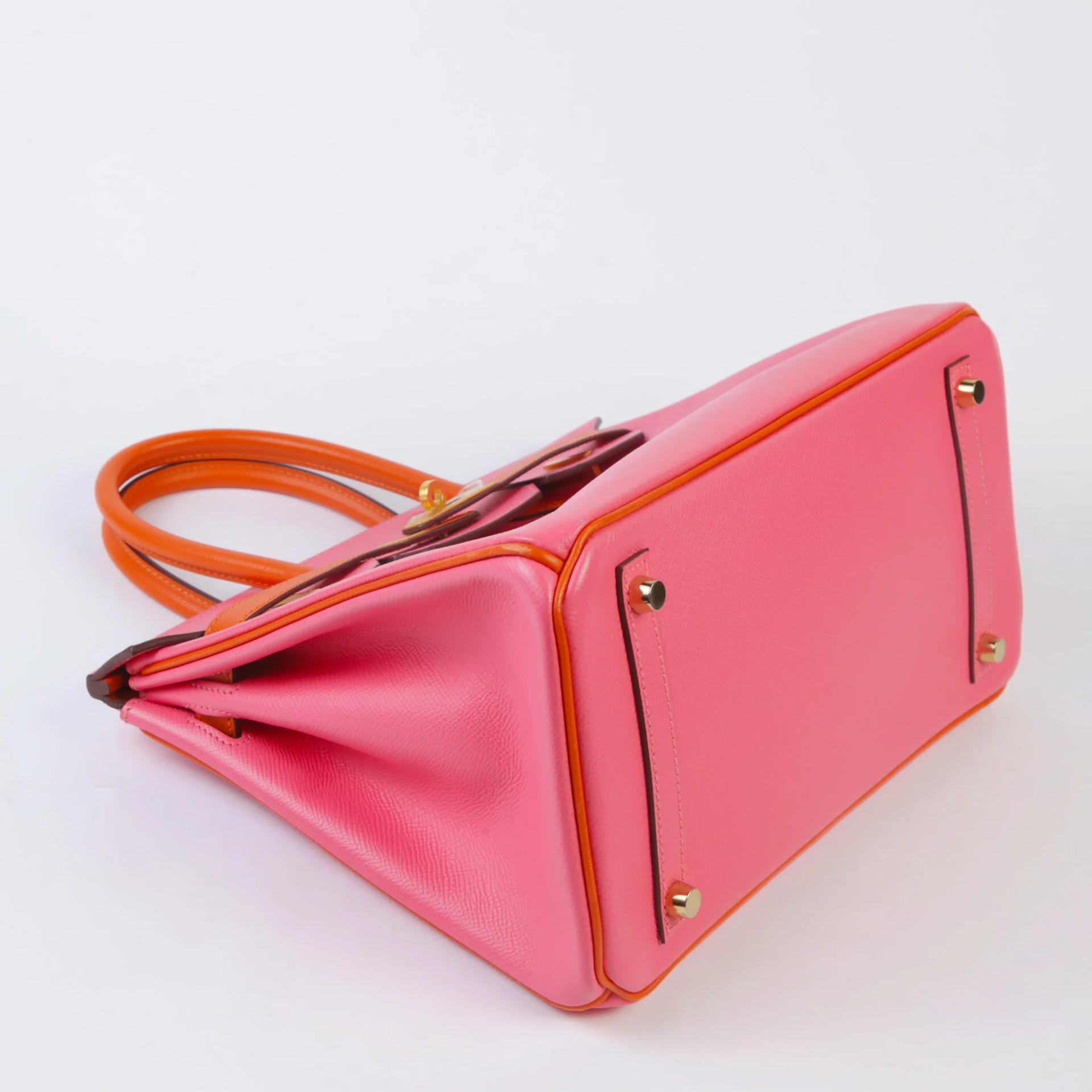 Very Good ( Rank A) HERMÈS Special Order Birkin 30 Rose Azalee (8W) Orange Epsom Brushed Gold hardware A (2017) - 4