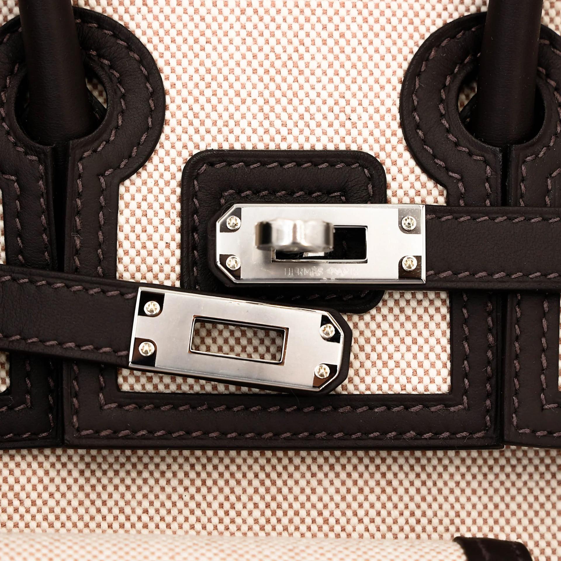 ランク N 新品 HERMÈS エルメス 限定品 バーキン 25 カーゴ ベブラン（T3） スイフト トワルアッシュ シルバー金具 G刻印 (2026) - 13