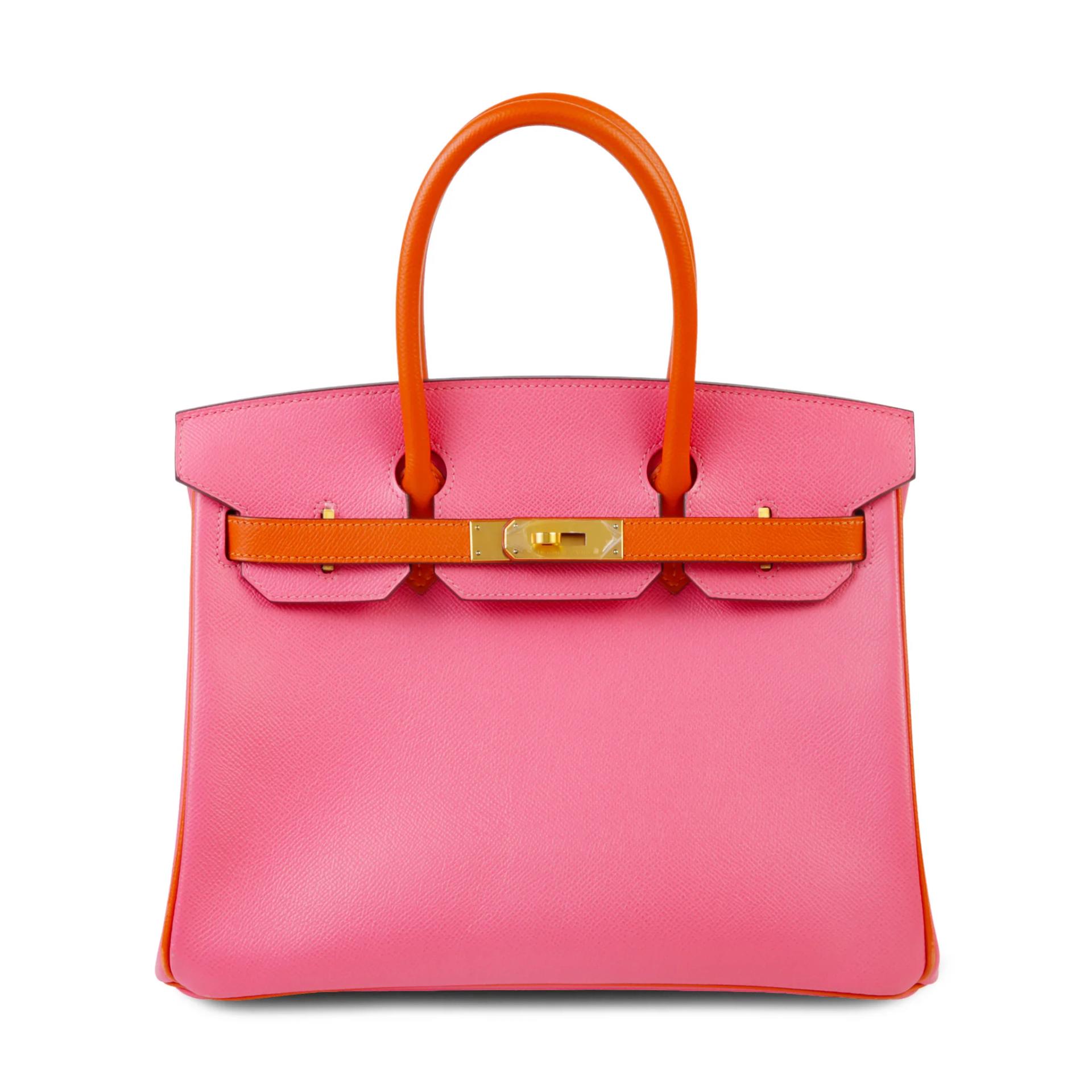 Very Good ( Rank A) HERMÈS Special Order Birkin 30 Rose Azalee (8W) Orange Epsom Brushed Gold hardware A (2017) - 1