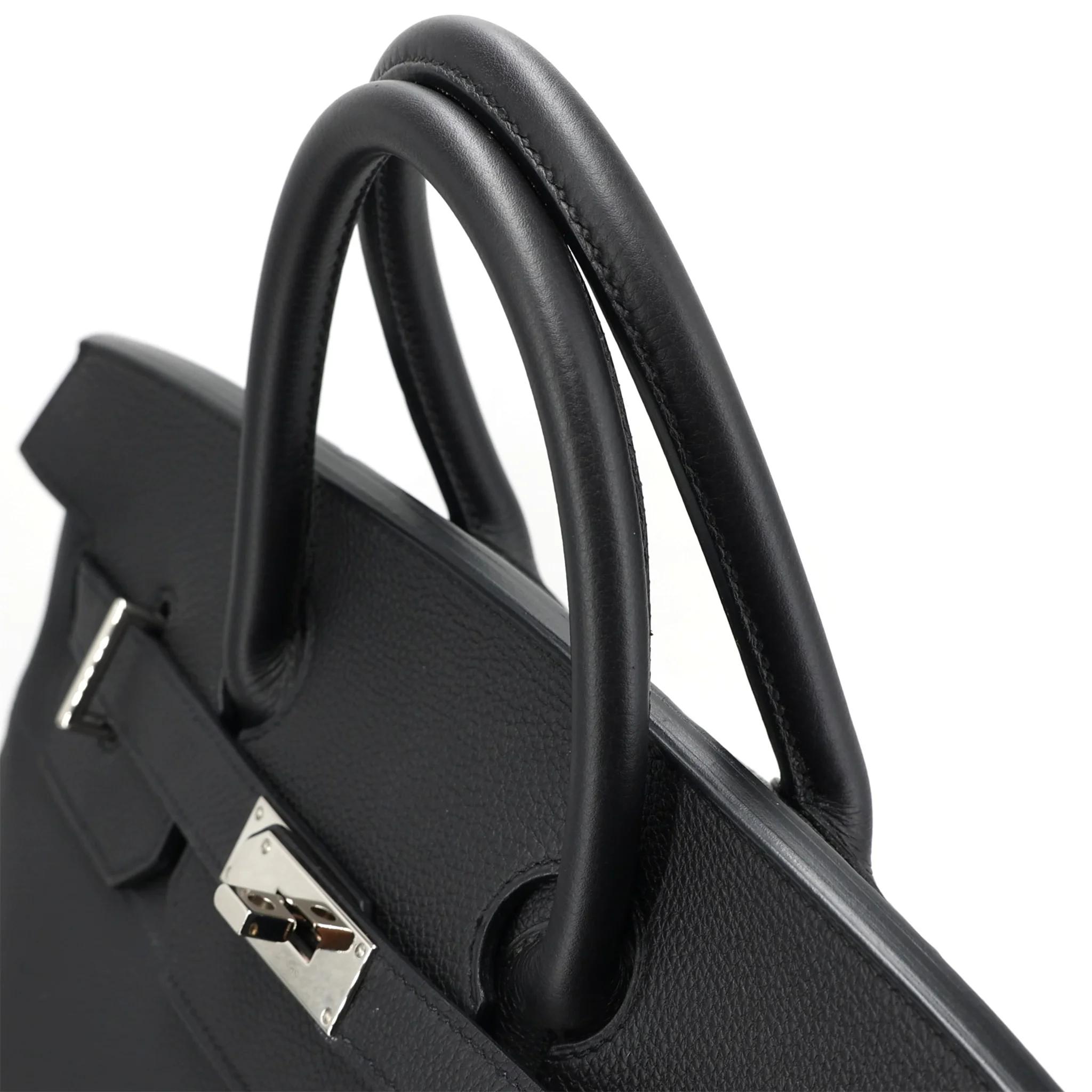 ランク SA HERMÈS エルメス オータクロア40 ブラック (89) トゴ シルバー金具 B刻印 (2023) - 3