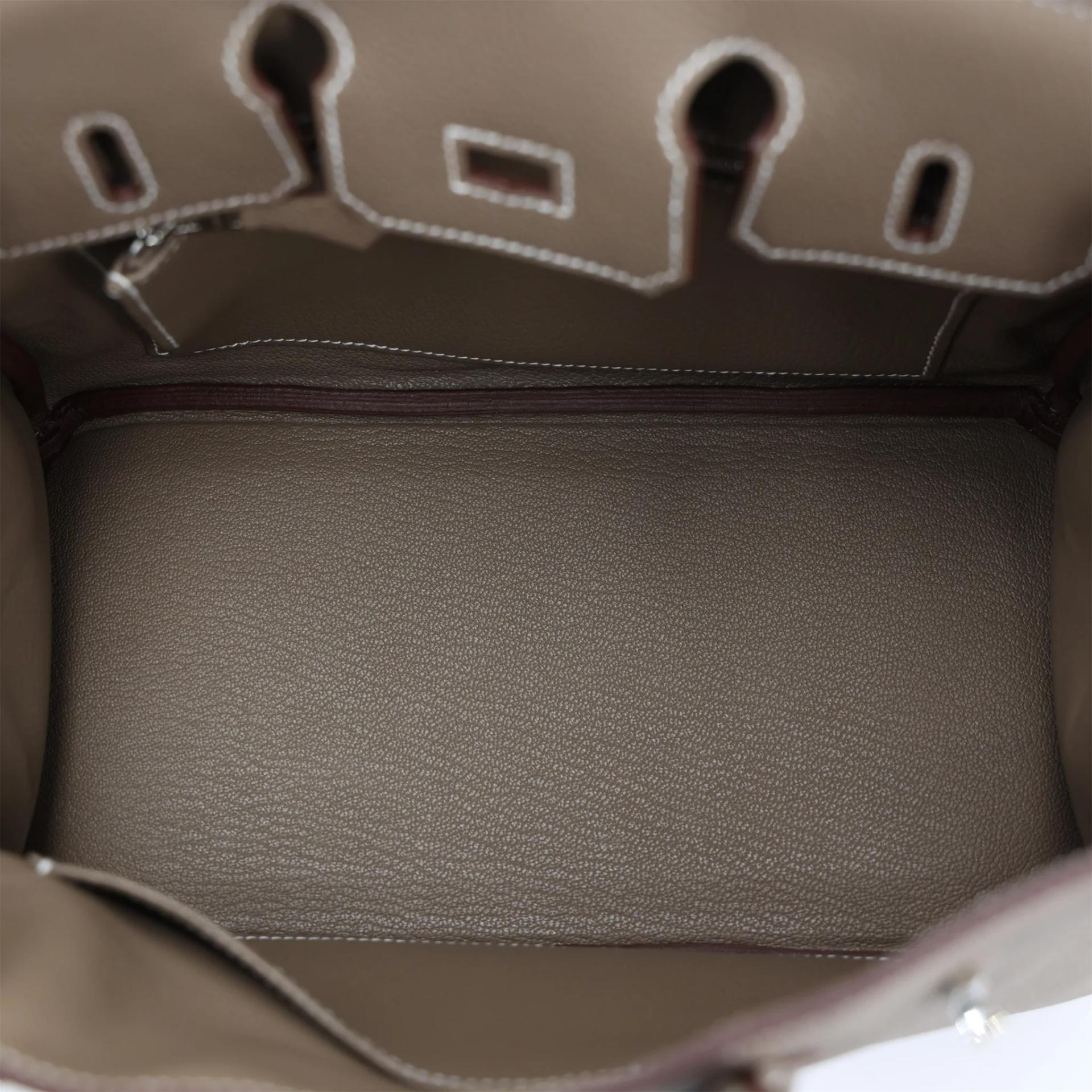 Brand New ( Rank N ) HERMÈS Birkin 25 Etoupe (18) Togo Palladium hardware K (2025) - 11