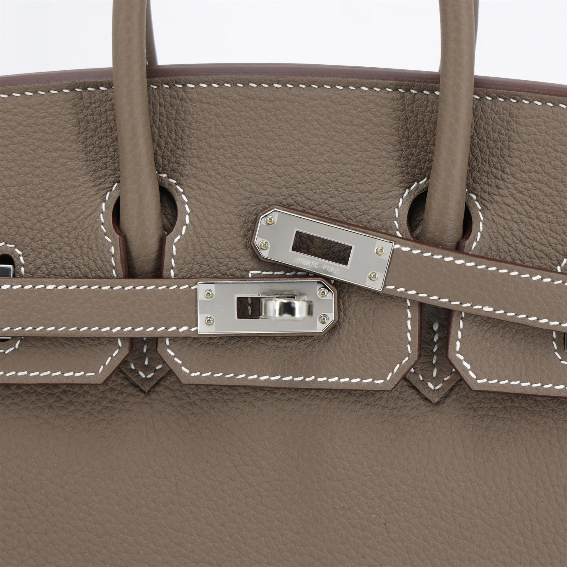 Brand New ( Rank N ) HERMÈS Birkin 25 Etoupe (18) Togo Palladium hardware K (2025) - 8