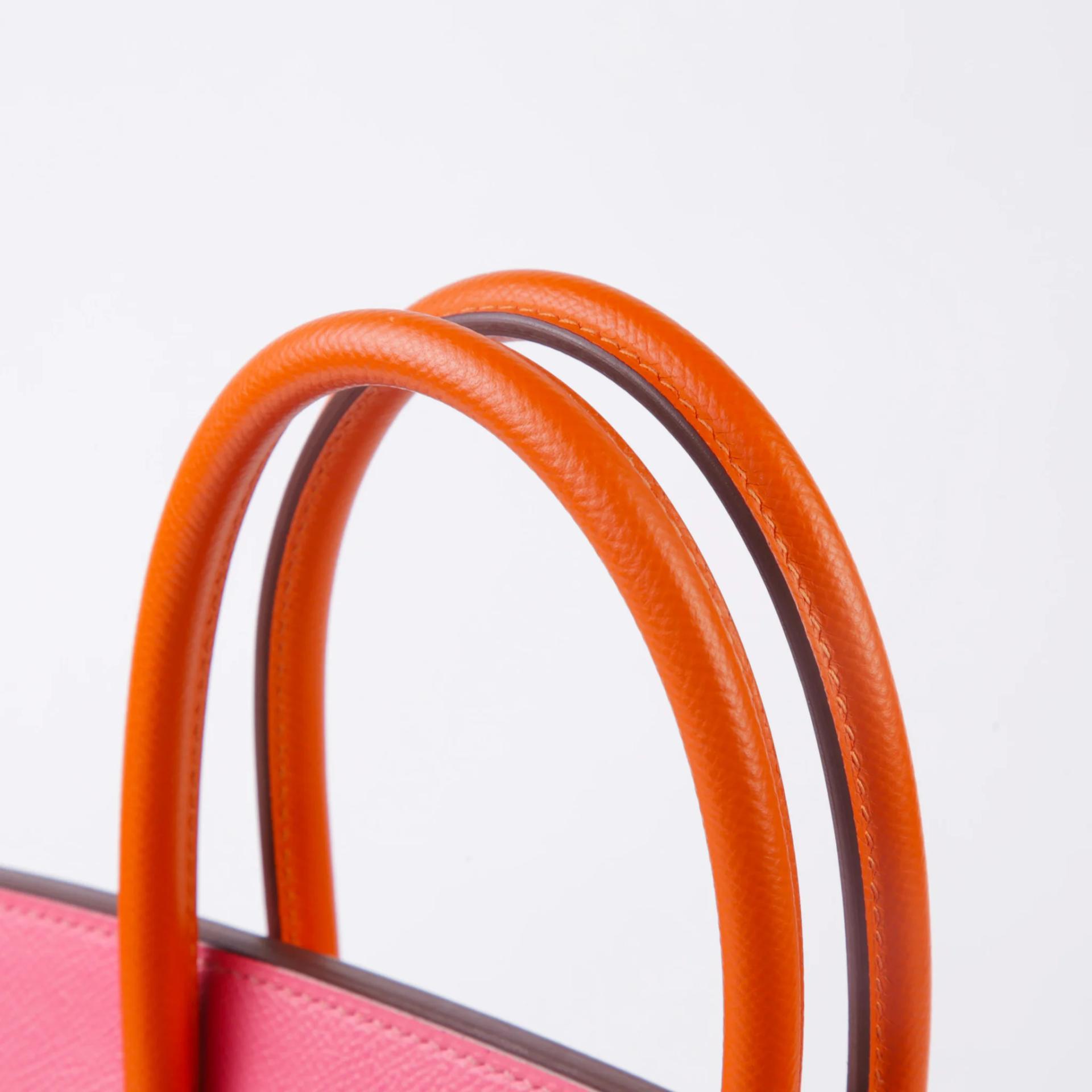 Very Good ( Rank A) HERMÈS Special Order Birkin 30 Rose Azalee (8W) Orange Epsom Brushed Gold hardware A (2017) - 3