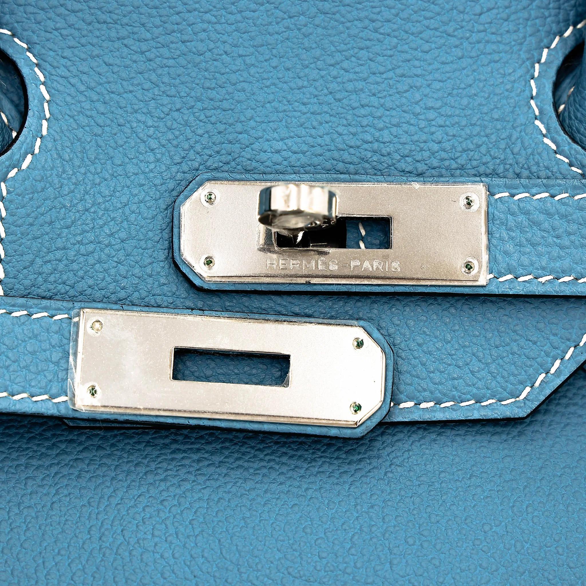 ランク NS 未使用品 HERMÈS エルメス バーキン35 ブルージーン (75) トゴ シルバー金具 □N刻印 (2010) - 8