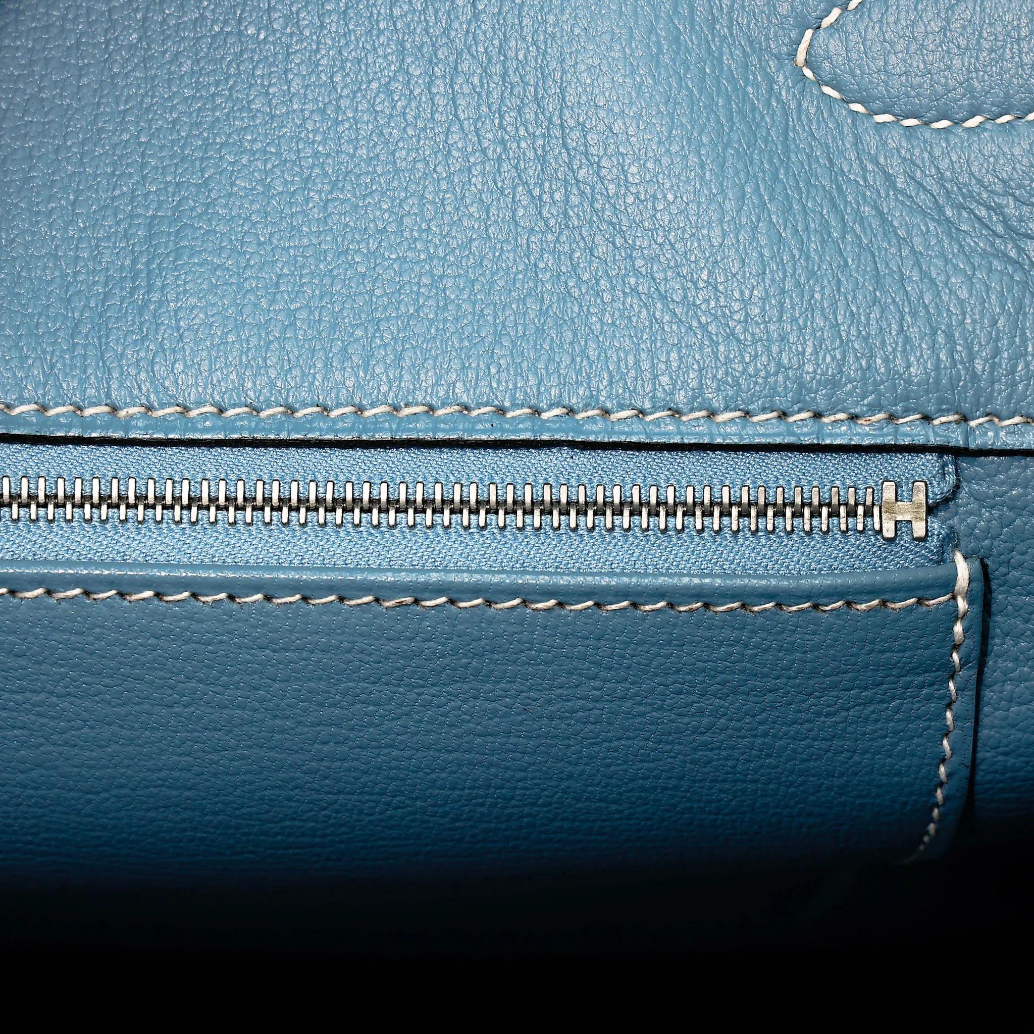 ランク NS 未使用品 HERMÈS エルメス バーキン35 ブルージーン (75) トゴ シルバー金具 □N刻印 (2010) - 12