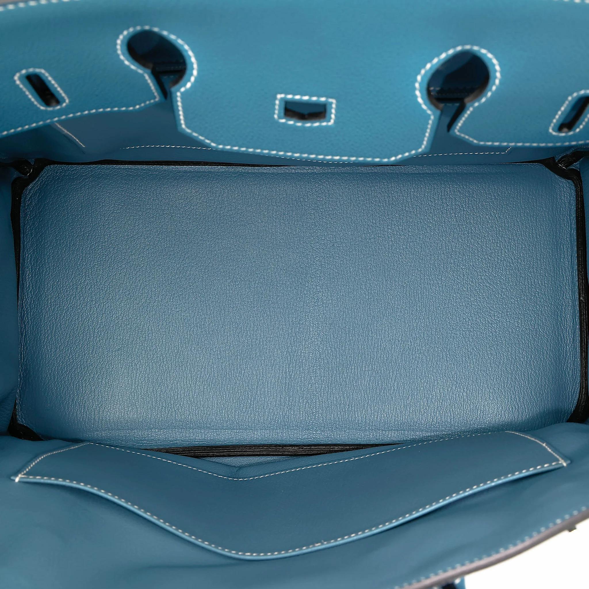 ランク NS 未使用品 HERMÈS エルメス バーキン35 ブルージーン (75) トゴ シルバー金具 □N刻印 (2010) - 20
