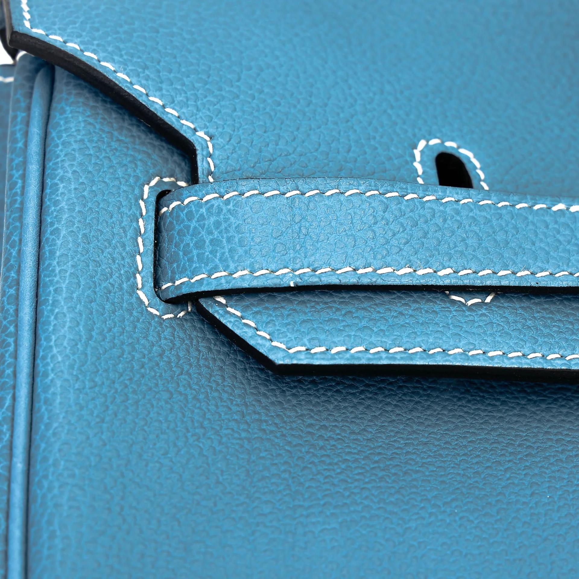 ランク NS 未使用品 HERMÈS エルメス バーキン35 ブルージーン (75) トゴ シルバー金具 □N刻印 (2010) - 13