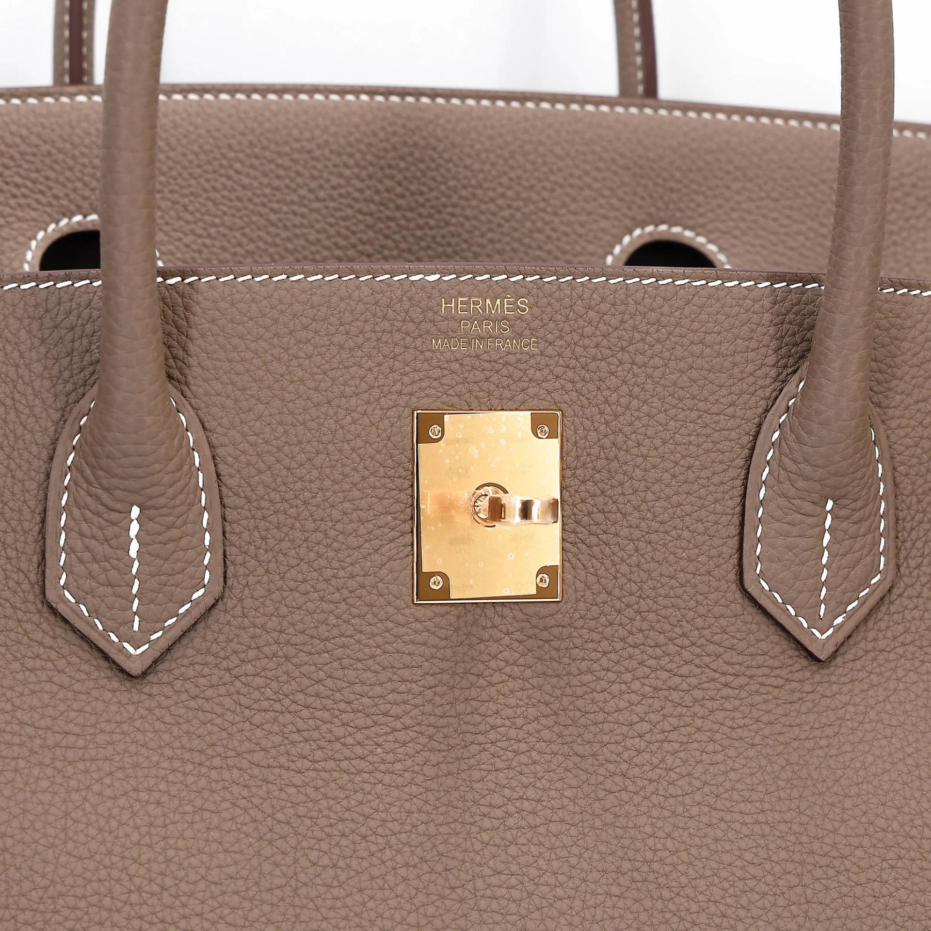 Brand New ( Rank N ) HERMÈS Birkin 40 Etoupe (18) Togo Gold hardware G (2026) - 10