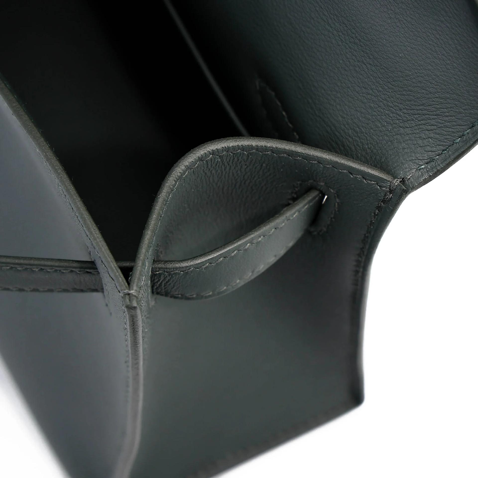 Brand New ( Rank N ) HERMÈS Kelly Pochette Vert Mangrove (Q0) Swift Palladium hardware K (2025) - 16