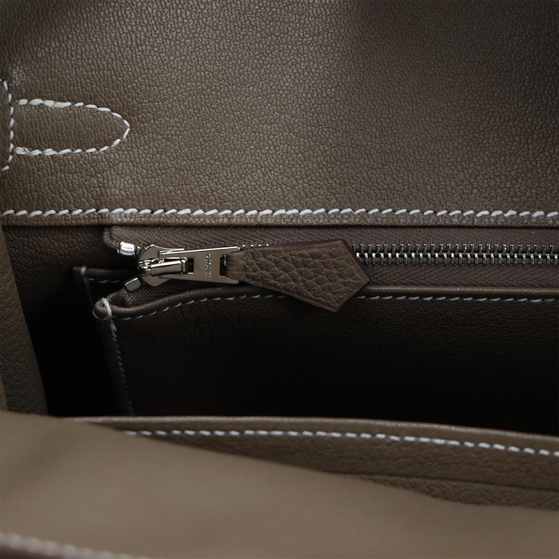 Brand New ( Rank N ) HERMÈS Birkin 25 Etoupe (18) Togo Palladium hardware K (2025) - 14