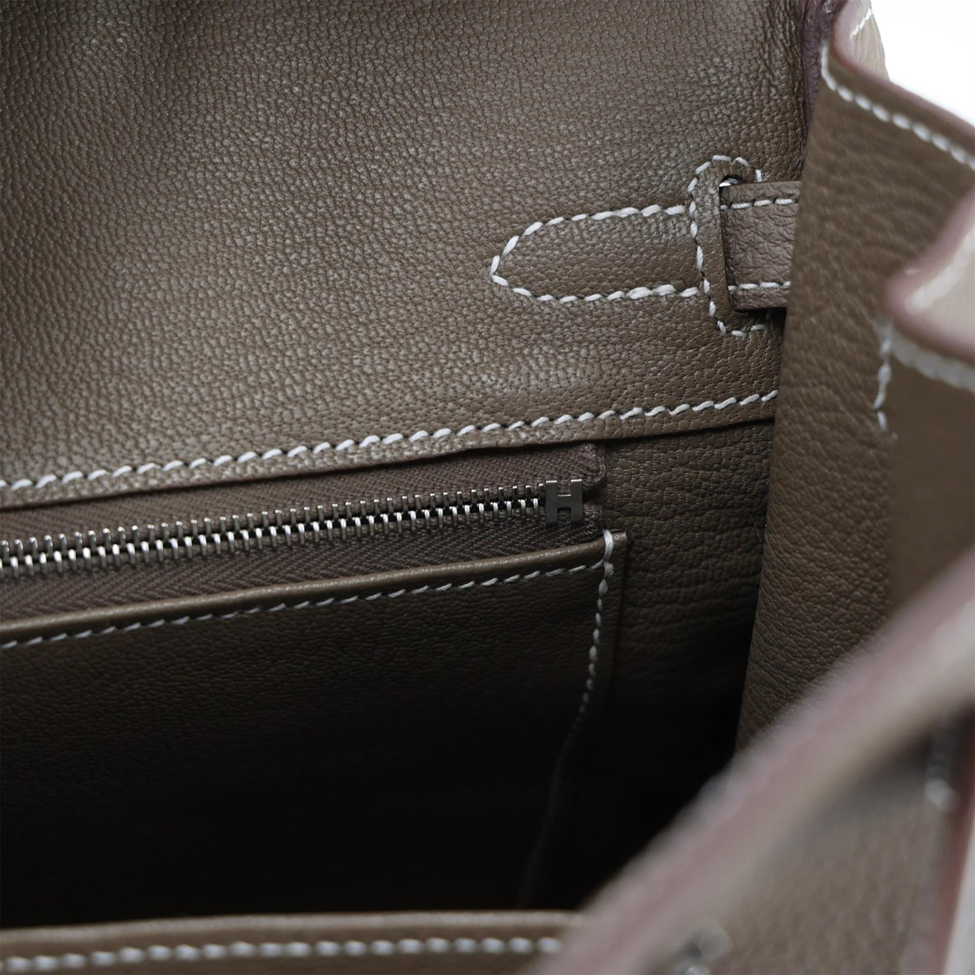 Brand New ( Rank N ) HERMÈS Birkin 25 Etoupe (18) Togo Palladium hardware K (2025) - 15