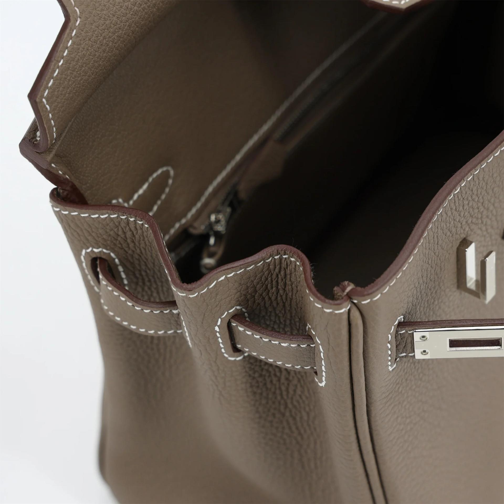 Brand New ( Rank N ) HERMÈS Birkin 25 Etoupe (18) Togo Palladium hardware K (2025) - 12