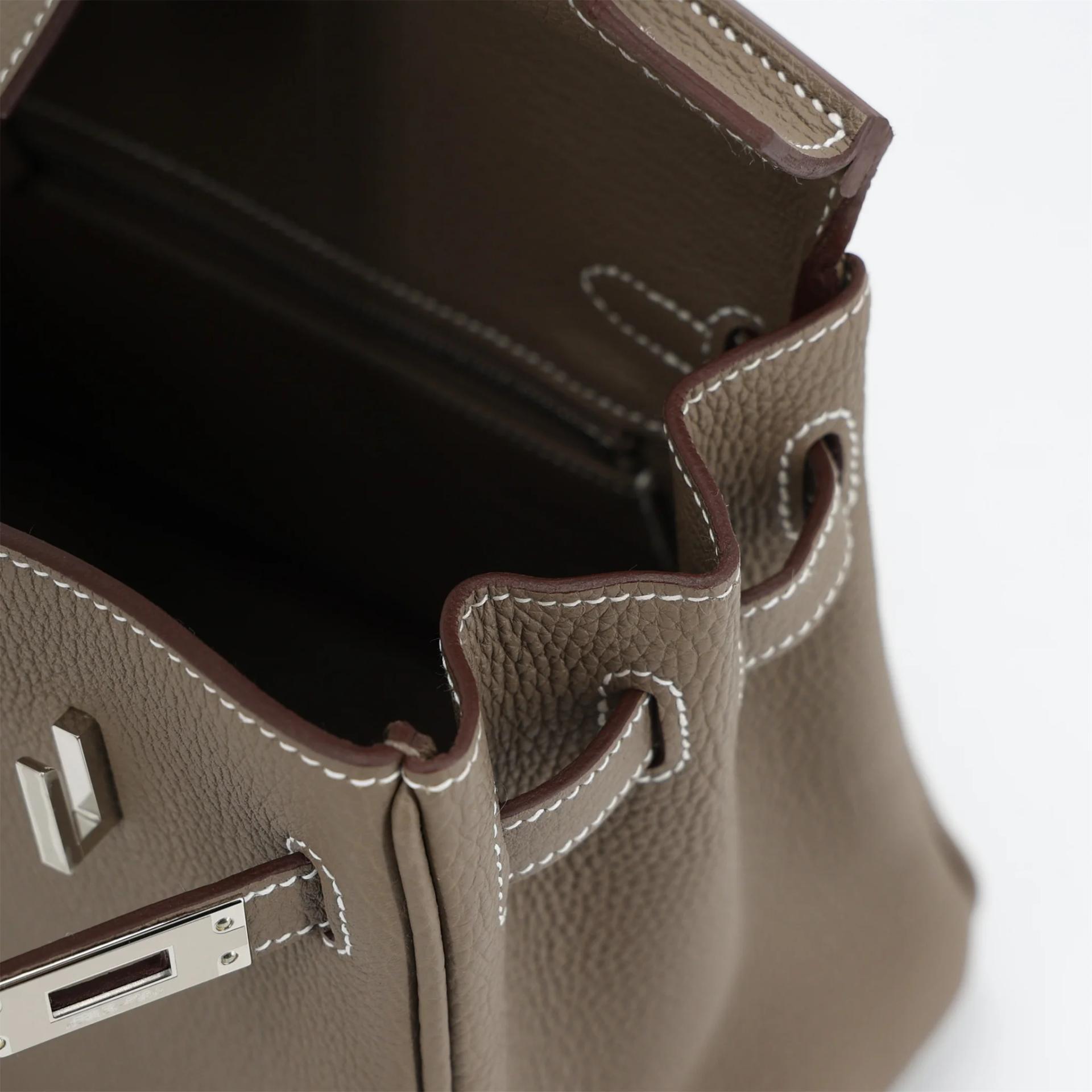 Brand New ( Rank N ) HERMÈS Birkin 25 Etoupe (18) Togo Palladium hardware K (2025) - 13