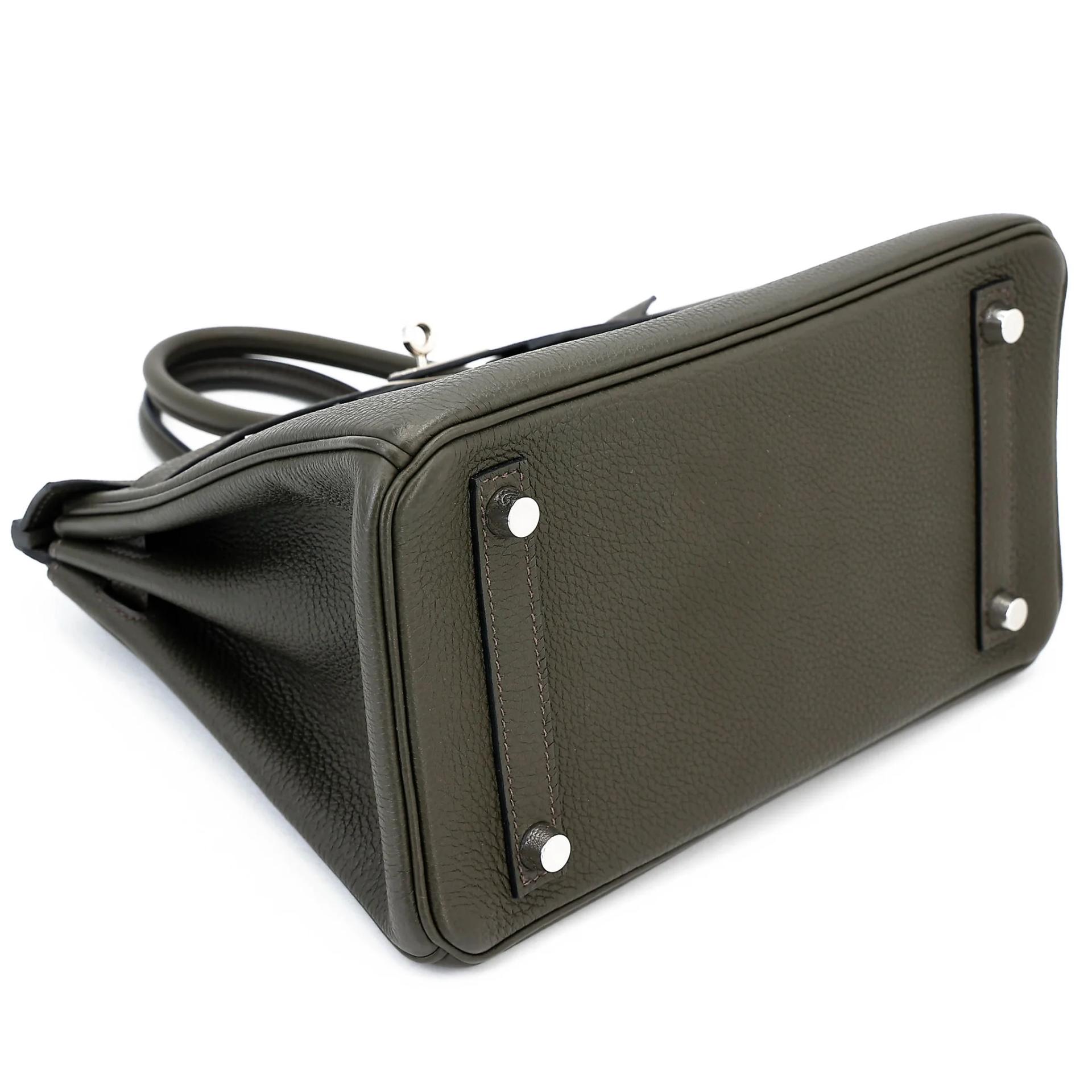 Very Good ( Rank A) HERMÈS Birkin 25 Vert de Gris (C6) Togo Palladium hardware U (2022) - 5