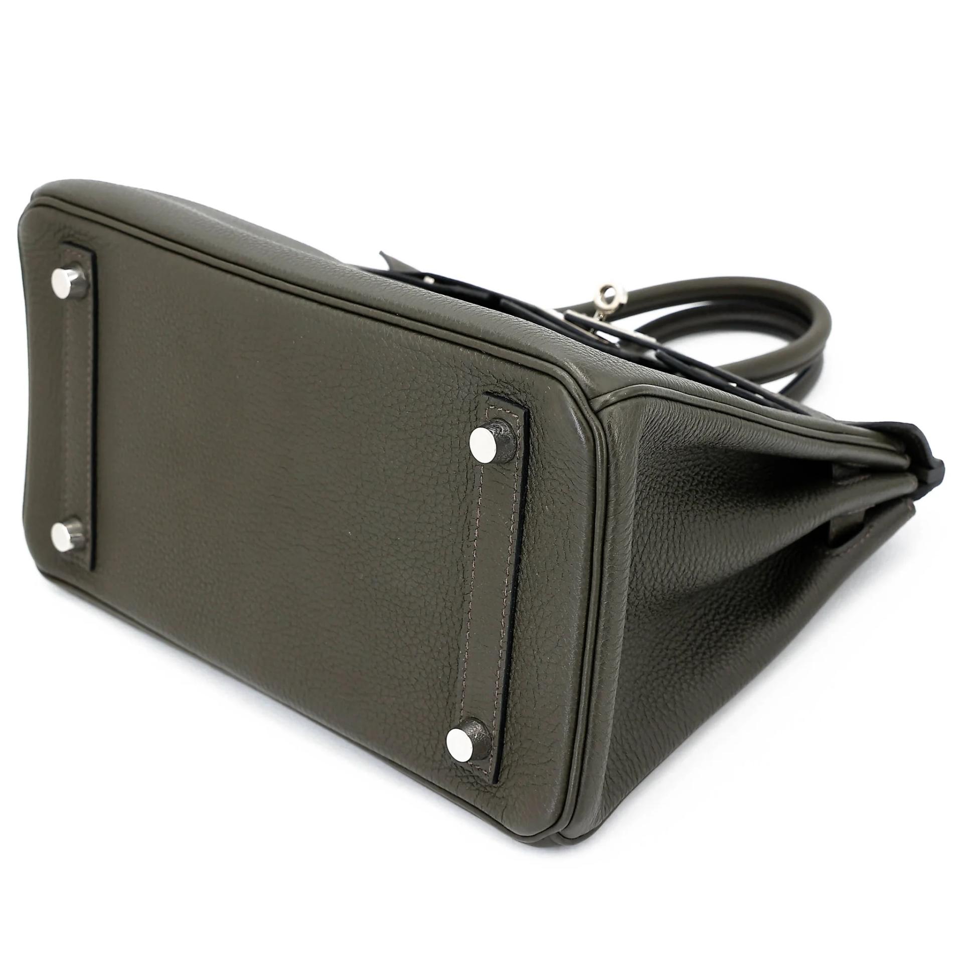 Very Good ( Rank A) HERMÈS Birkin 25 Vert de Gris (C6) Togo Palladium hardware U (2022) - 4