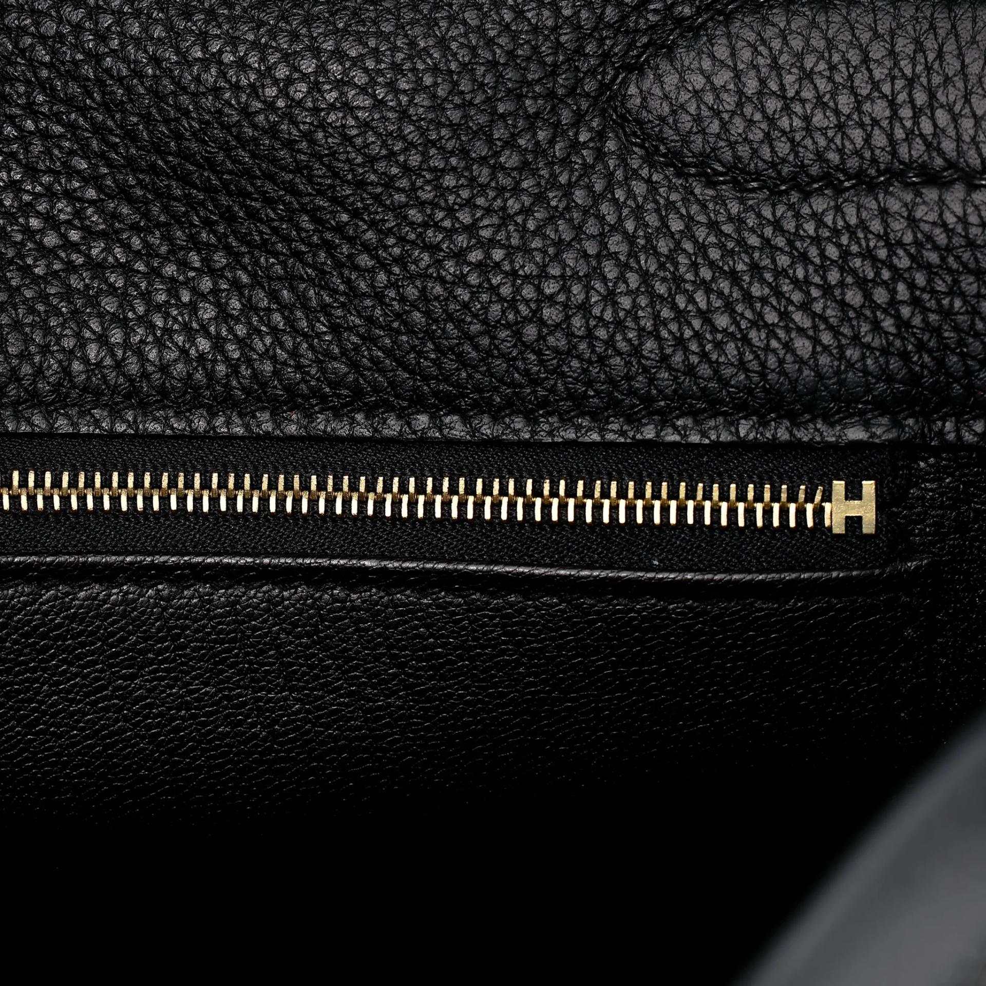 Excellent ( Rank SA ) HERMÈS Kelly 40 Noir (89) Togo Gold hardware A (2017) - 19