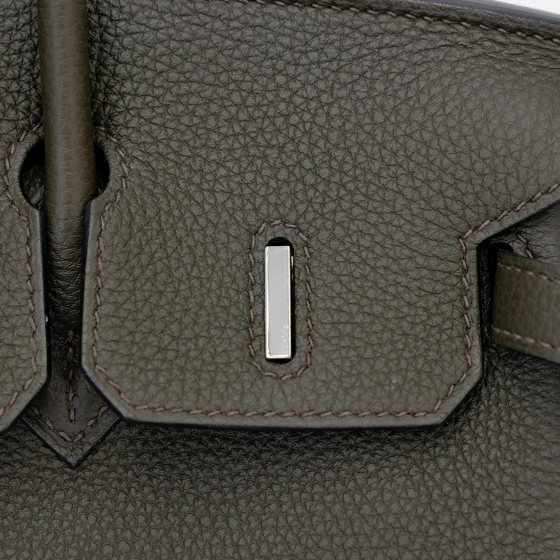 Very Good ( Rank A) HERMÈS Birkin 25 Vert de Gris (C6) Togo Palladium hardware U (2022) - 13
