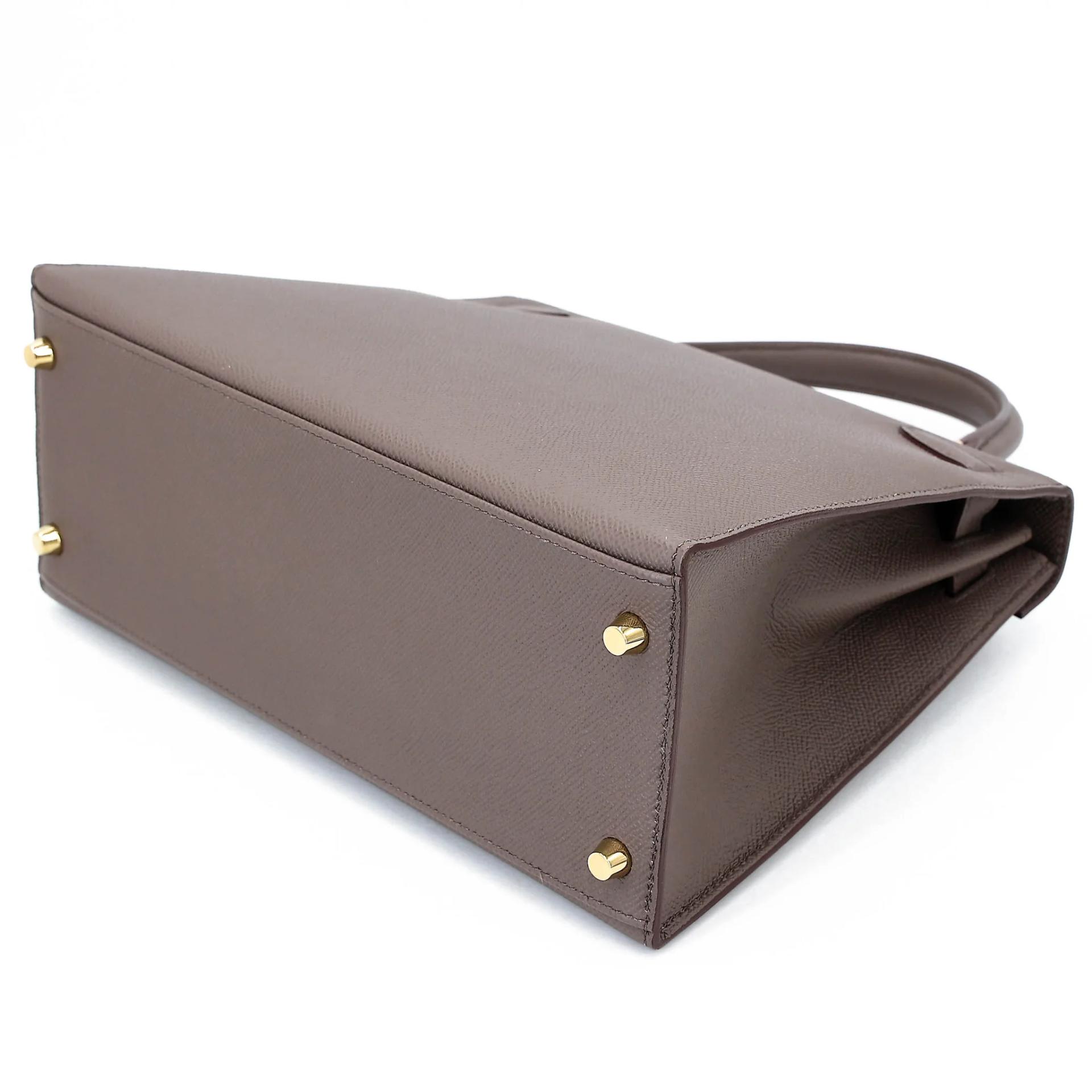 Very Good ( Rank A) HERMÈS Kelly 28 Sellier Etain (8F) Epsom Gold hardware D (2019) - 6