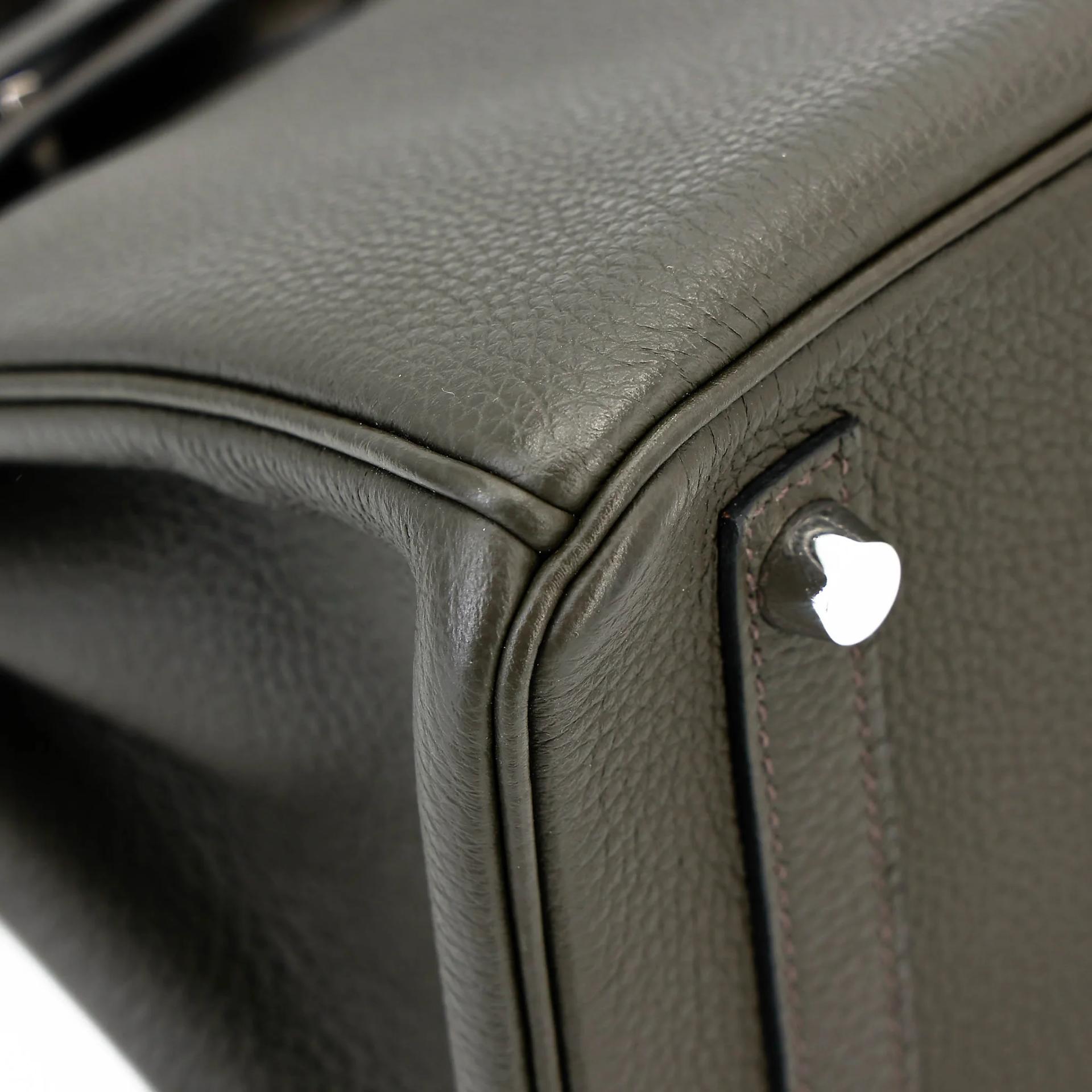 Very Good ( Rank A) HERMÈS Birkin 25 Vert de Gris (C6) Togo Palladium hardware U (2022) - 9