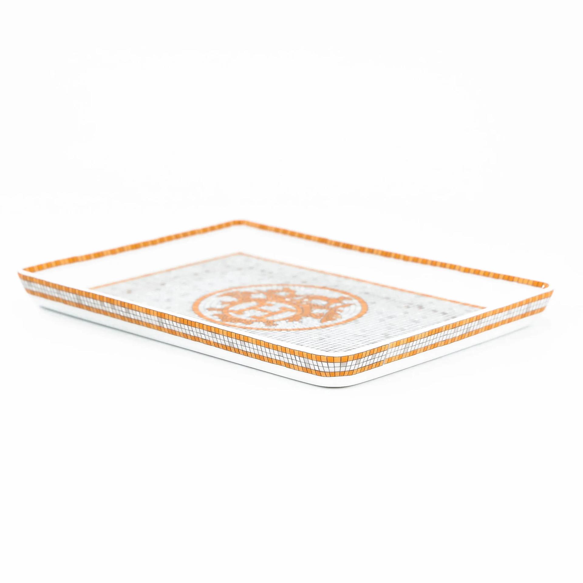 Mosaique au 24 gold tray, small model White Gold