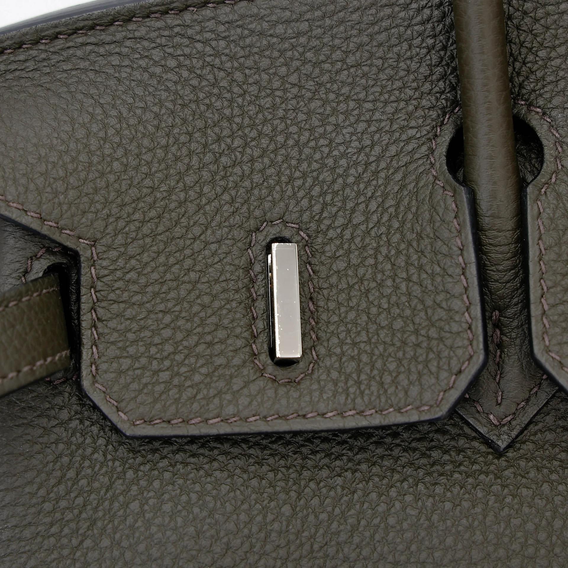 Very Good ( Rank A) HERMÈS Birkin 25 Vert de Gris (C6) Togo Palladium hardware U (2022) - 14