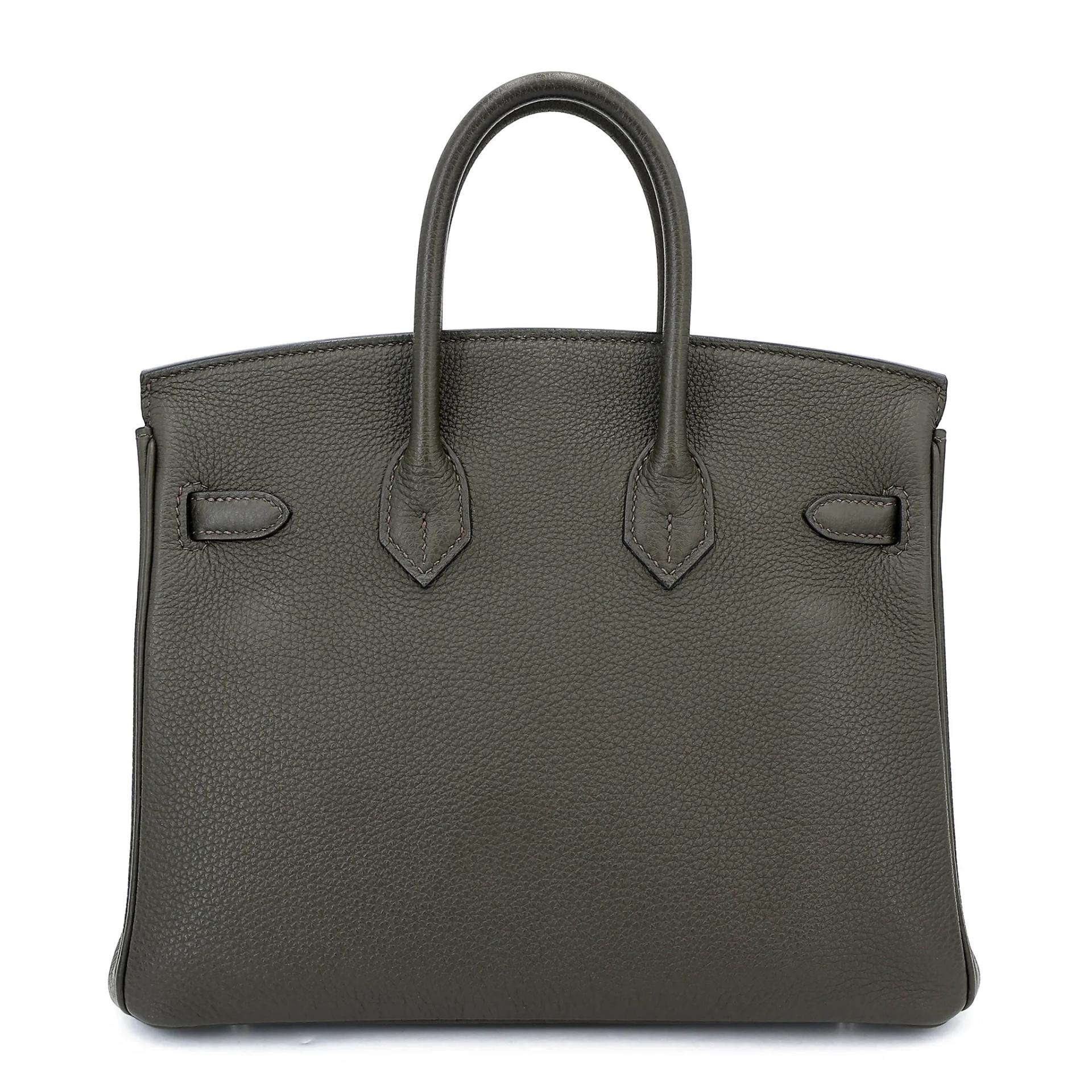 Very Good ( Rank A) HERMÈS Birkin 25 Vert de Gris (C6) Togo Palladium hardware U (2022) - 2