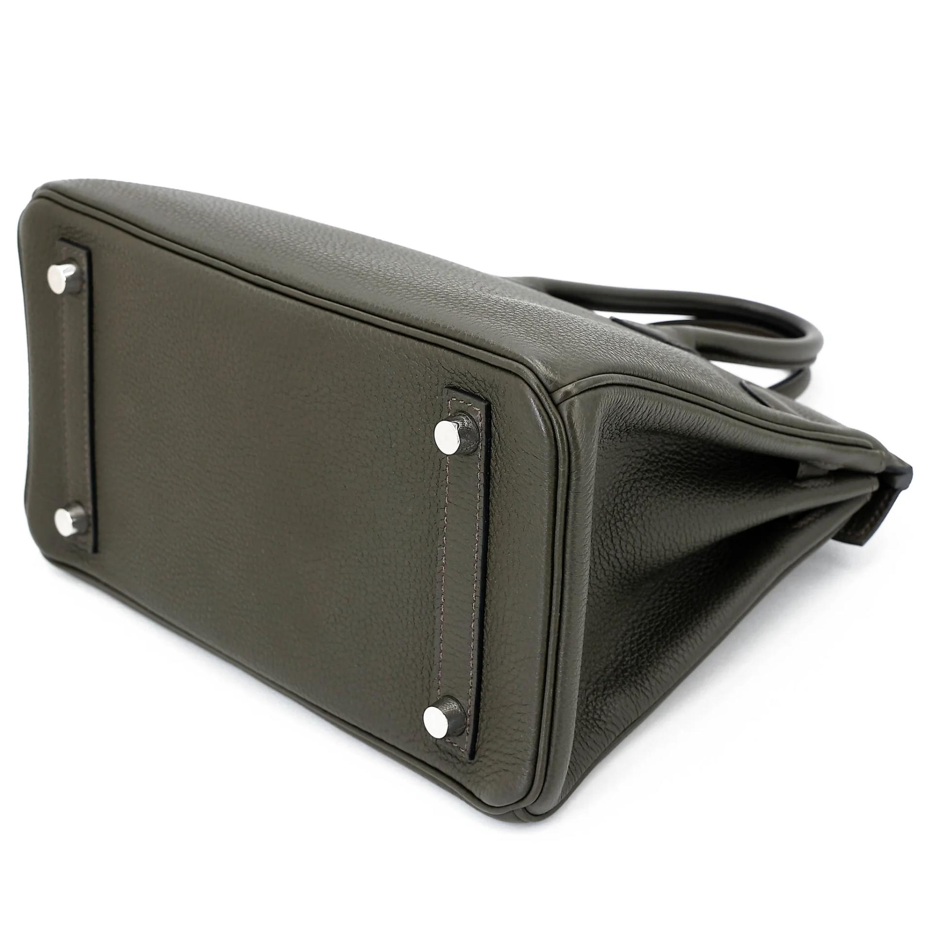 Very Good ( Rank A) HERMÈS Birkin 25 Vert de Gris (C6) Togo Palladium hardware U (2022) - 6